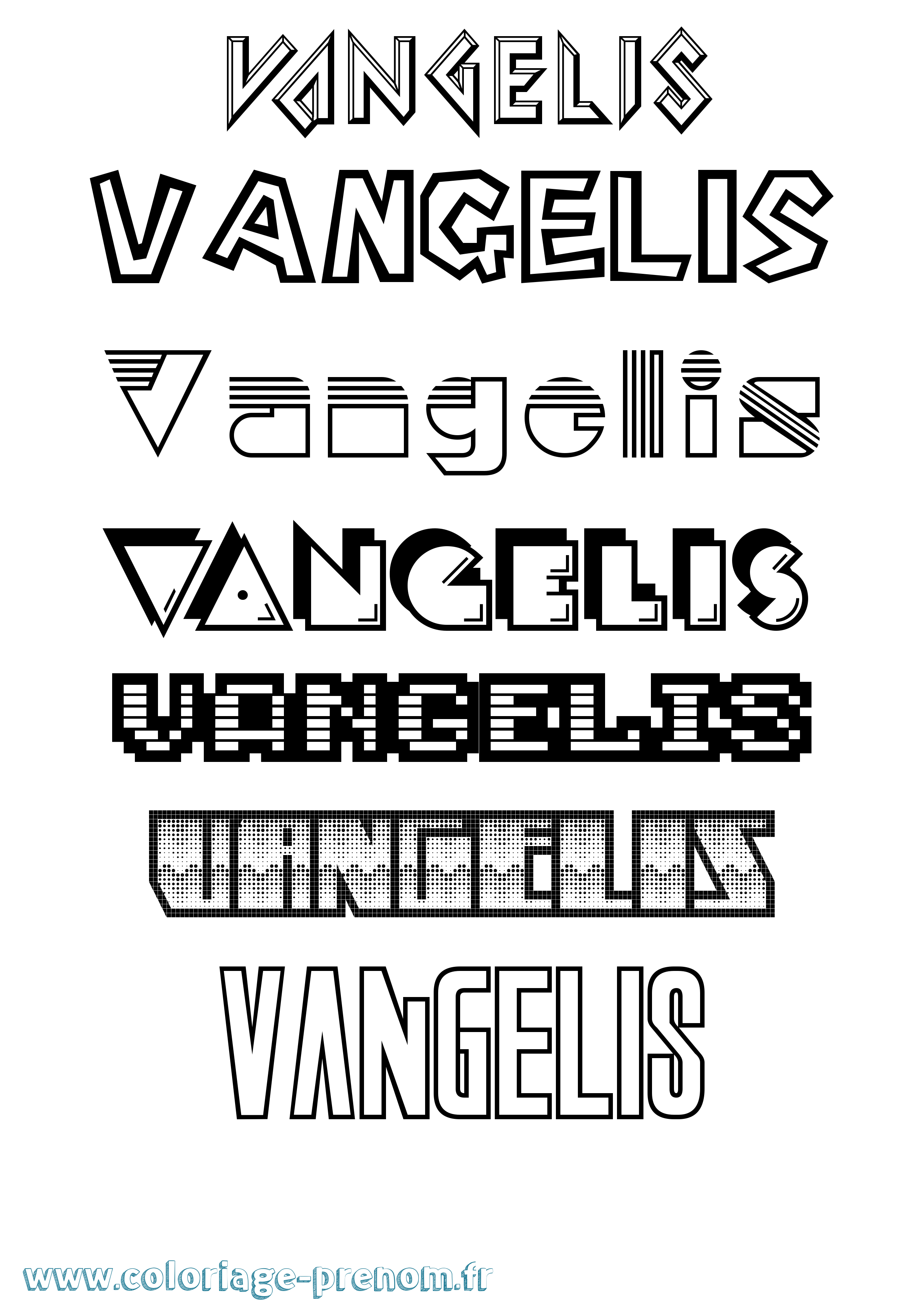 Coloriage Vangelis Jeux Vidéos Coloriage prénom Vangelis Jeux Vidéos