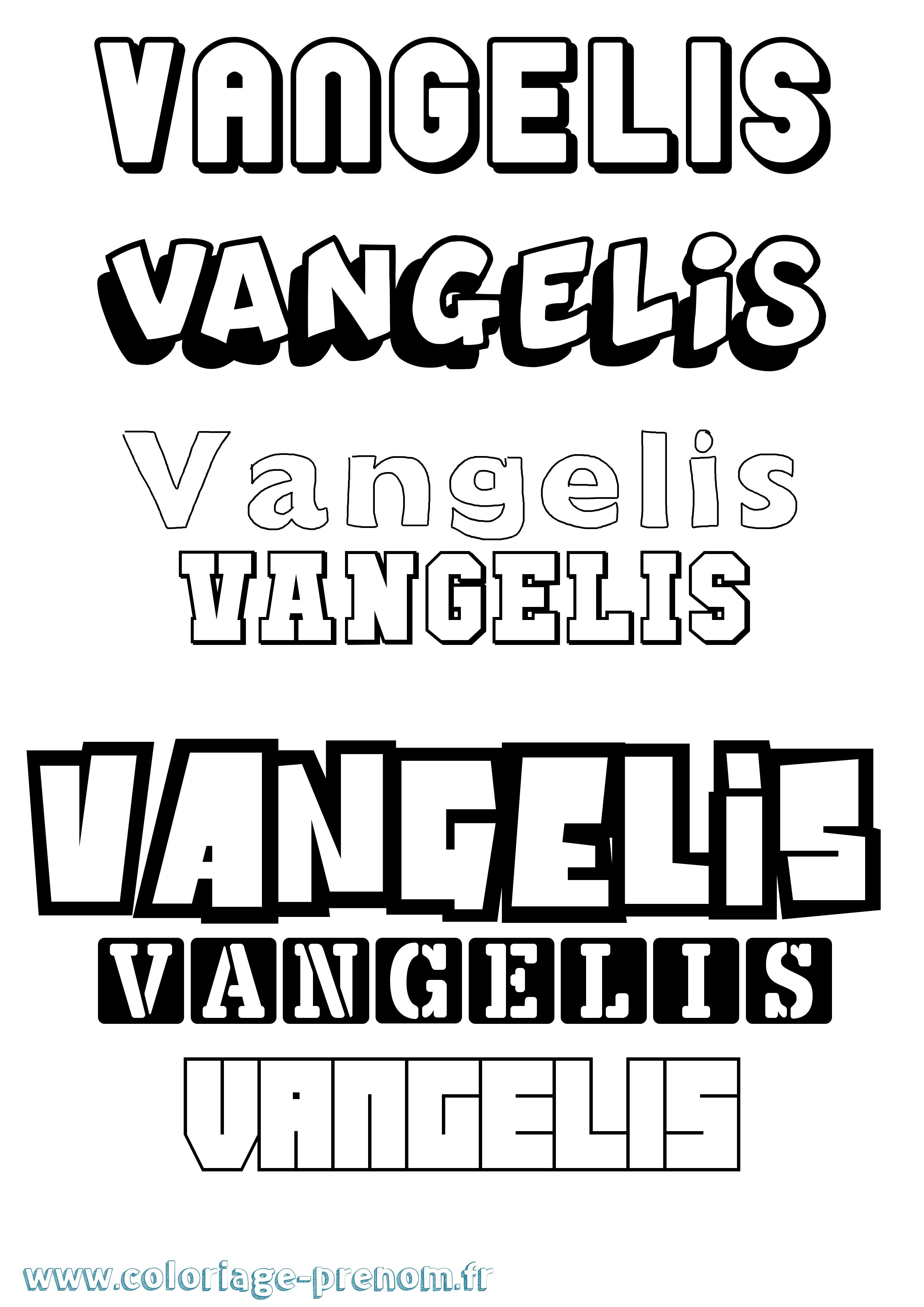 Coloriage Vangelis Simple Coloriage prénom Vangelis Simple