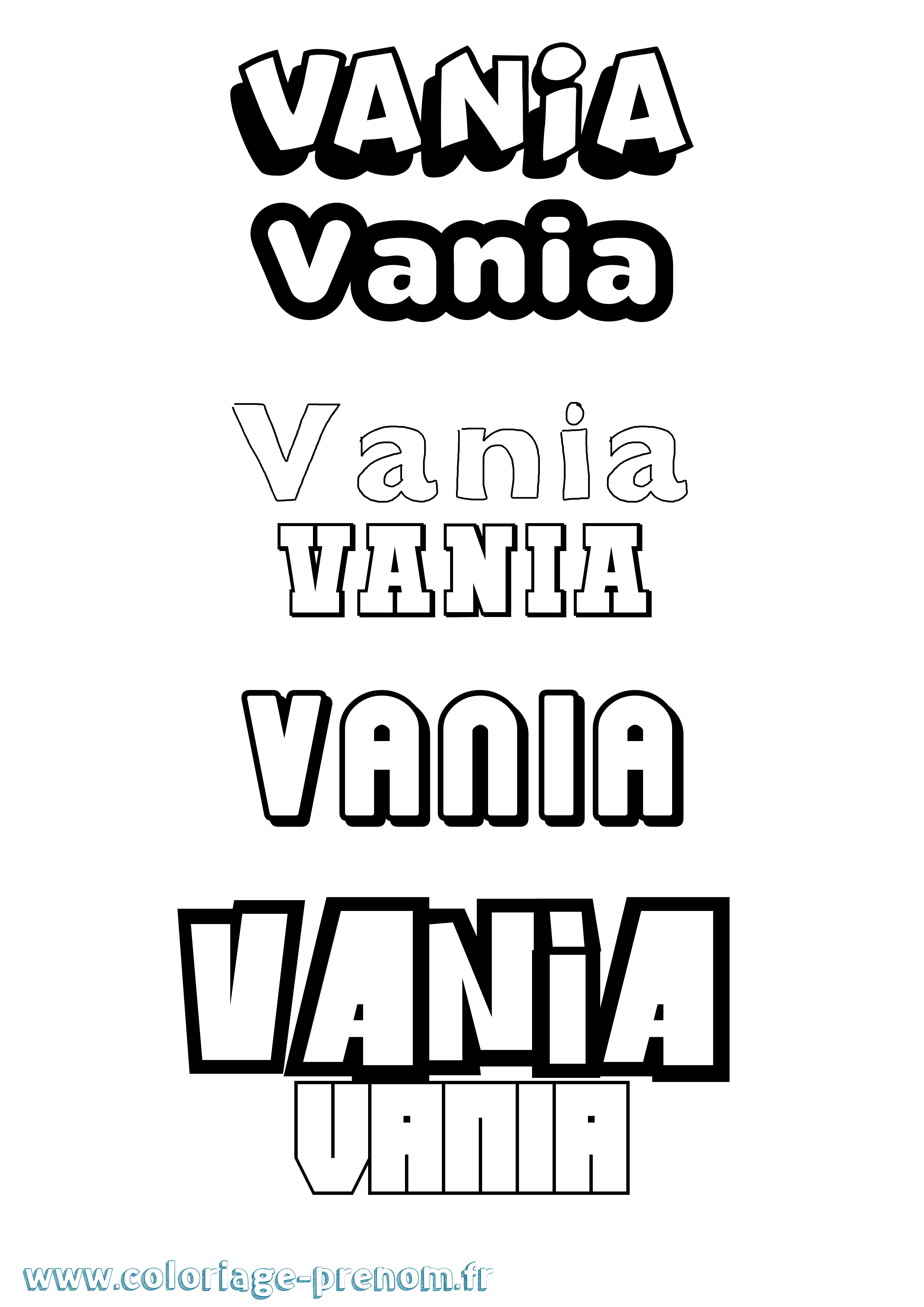 Coloriage prénom Vania Simple