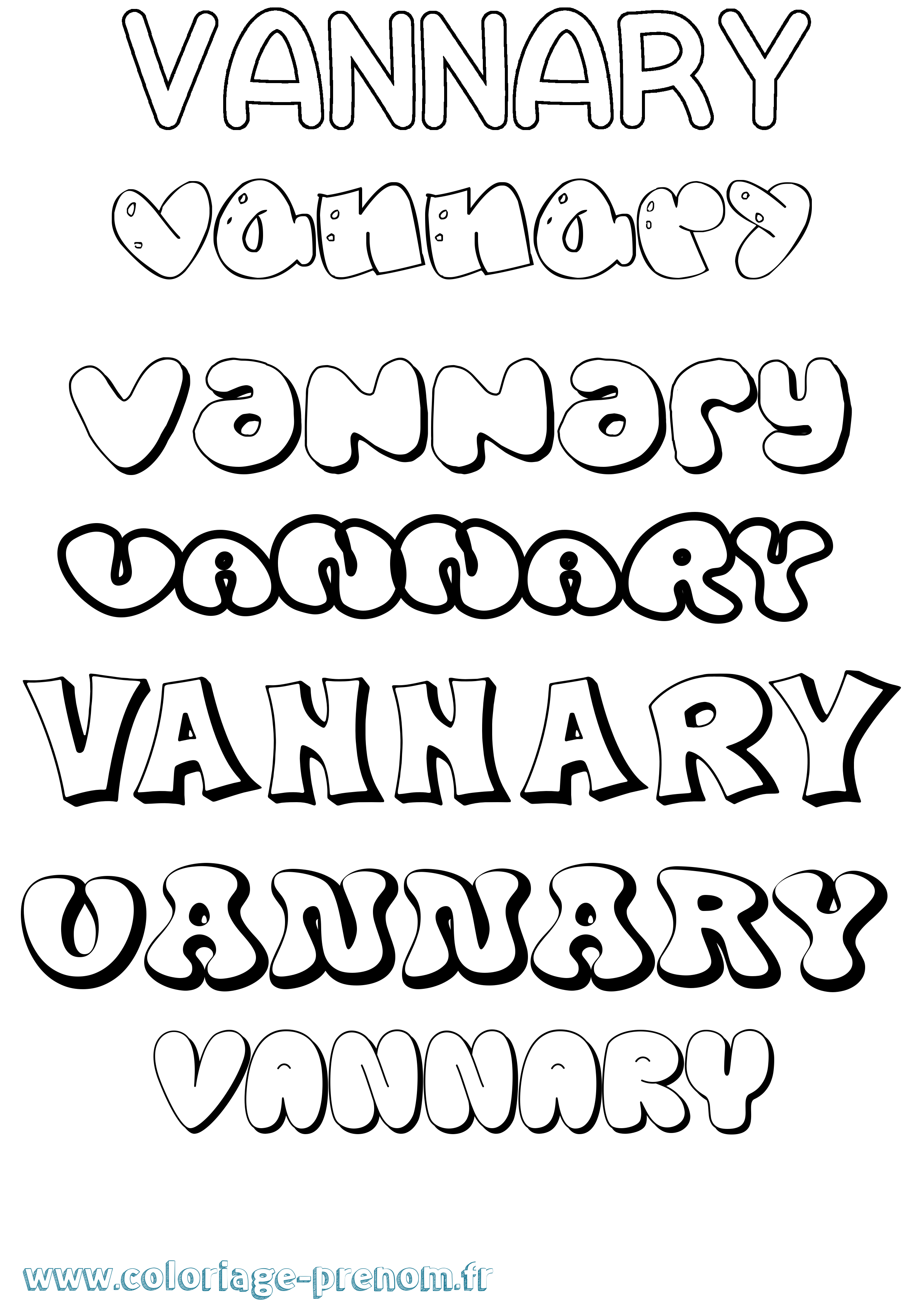Coloriage Vannary Bubble Coloriage prénom Vannary Bubble