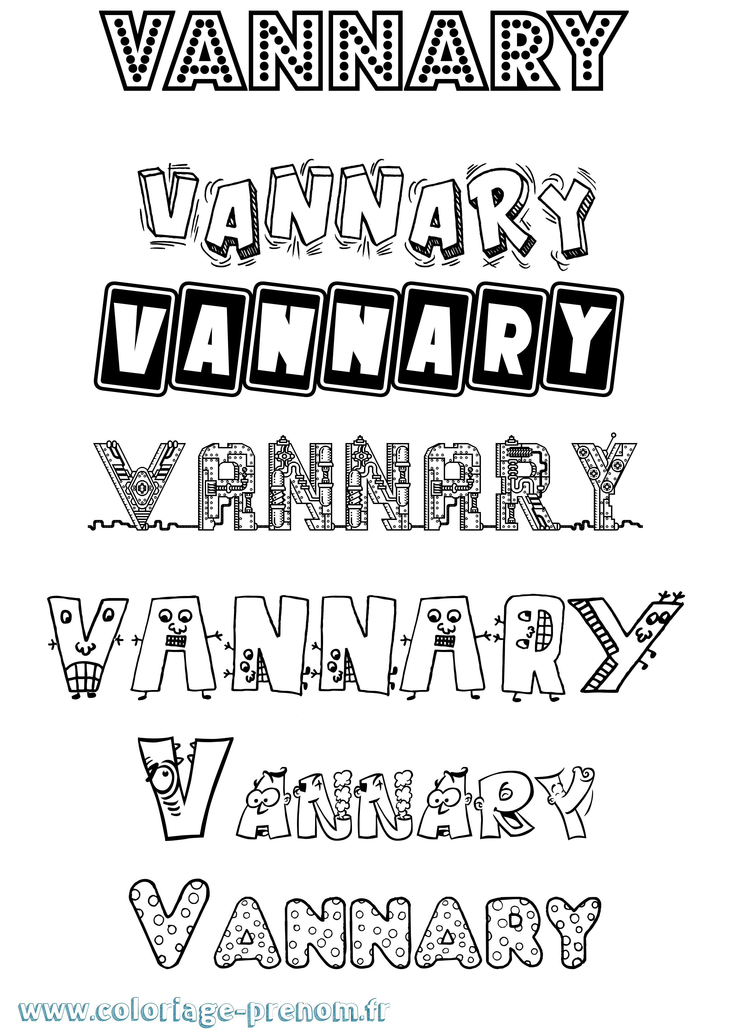 Coloriage Vannary Fun Coloriage prénom Vannary Fun