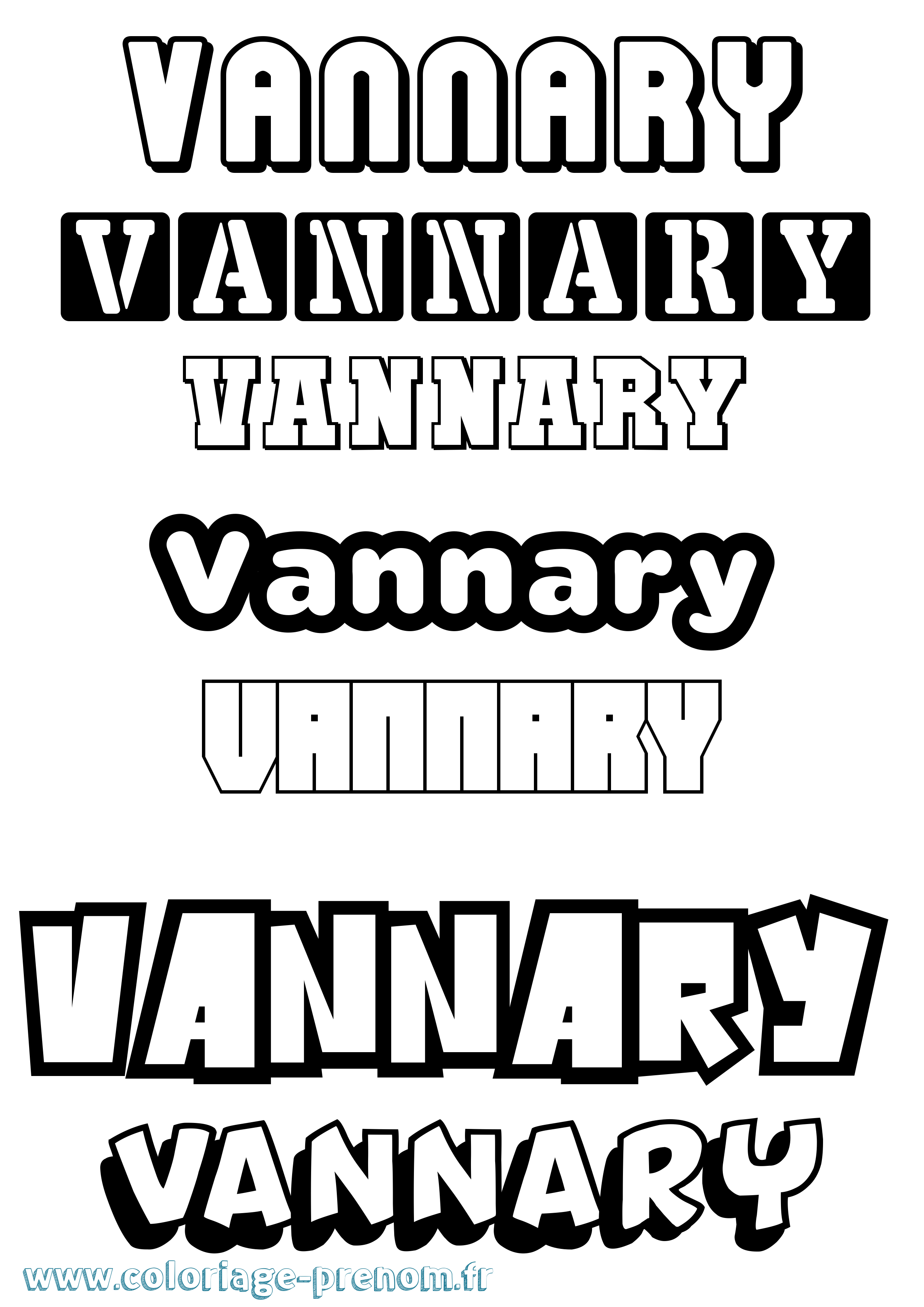 Coloriage Vannary Simple Coloriage prénom Vannary Simple