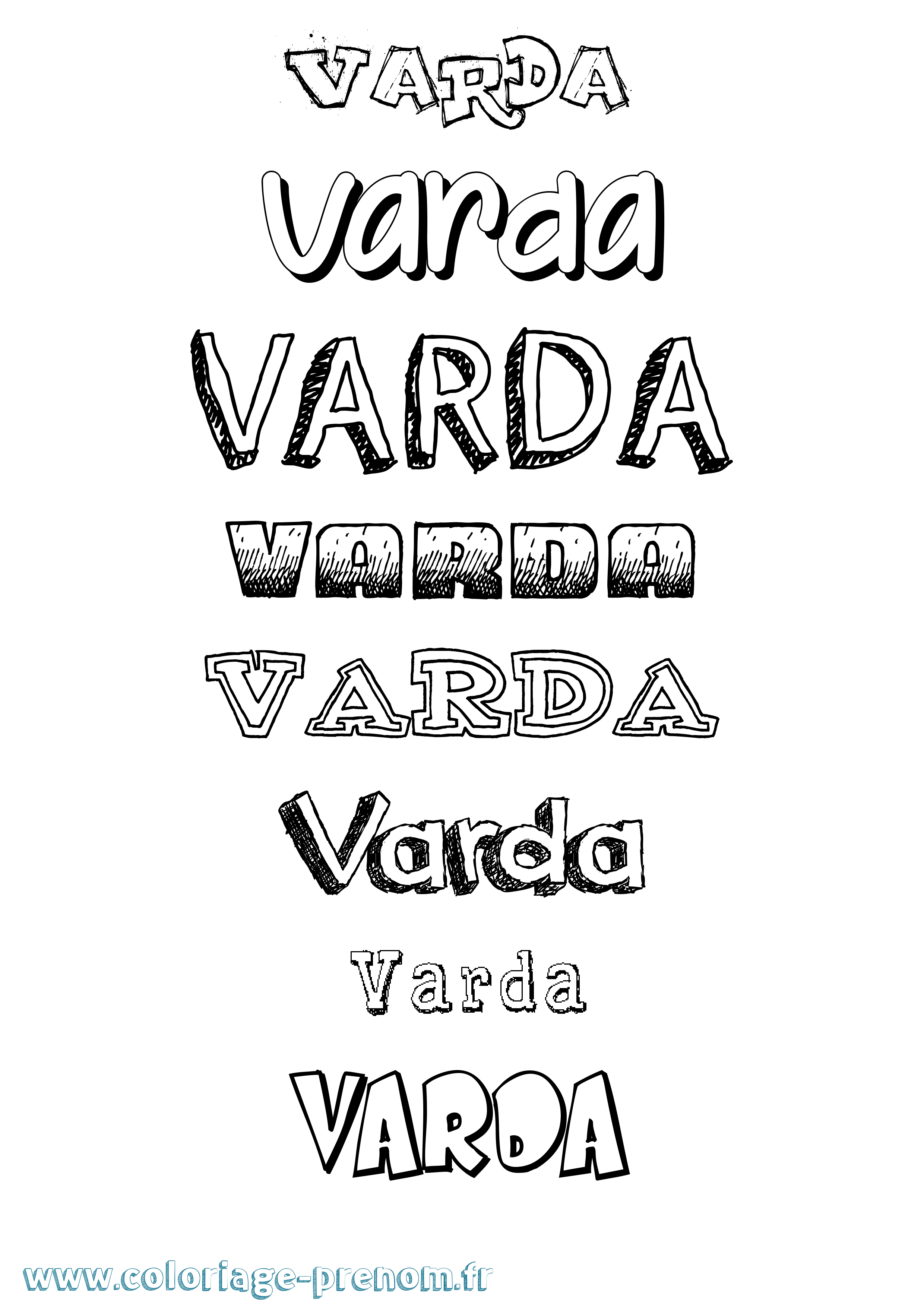 Coloriage prénom Varda Dessiné