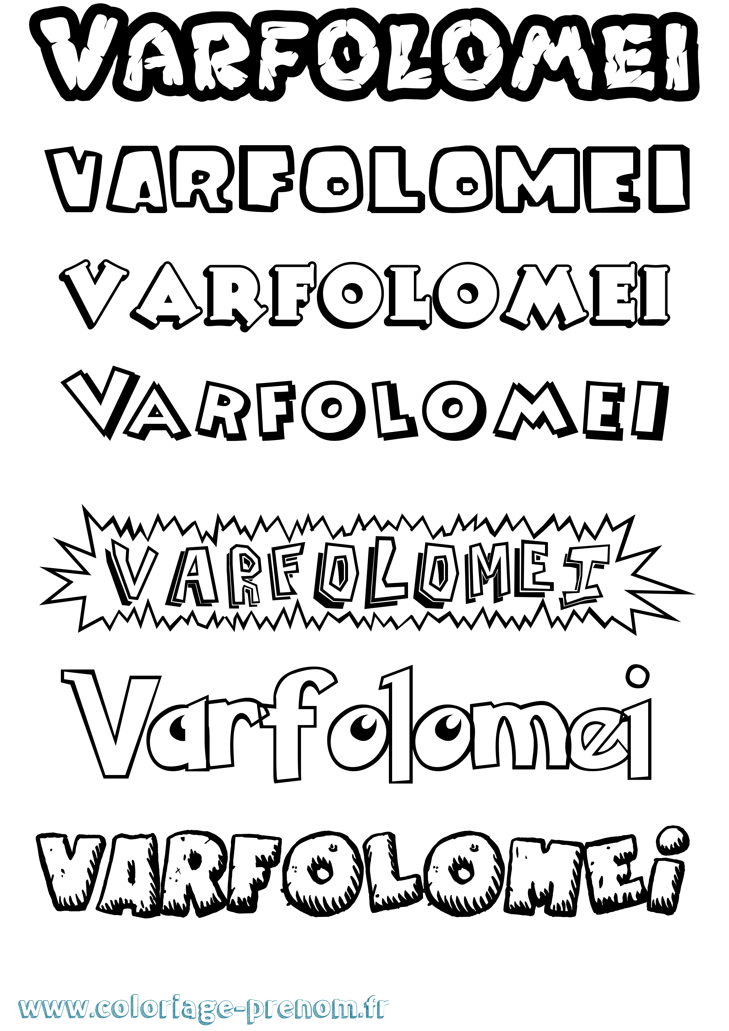 Coloriage Varfolomei Dessin Animé Coloriage prénom Varfolomei Dessin Animé