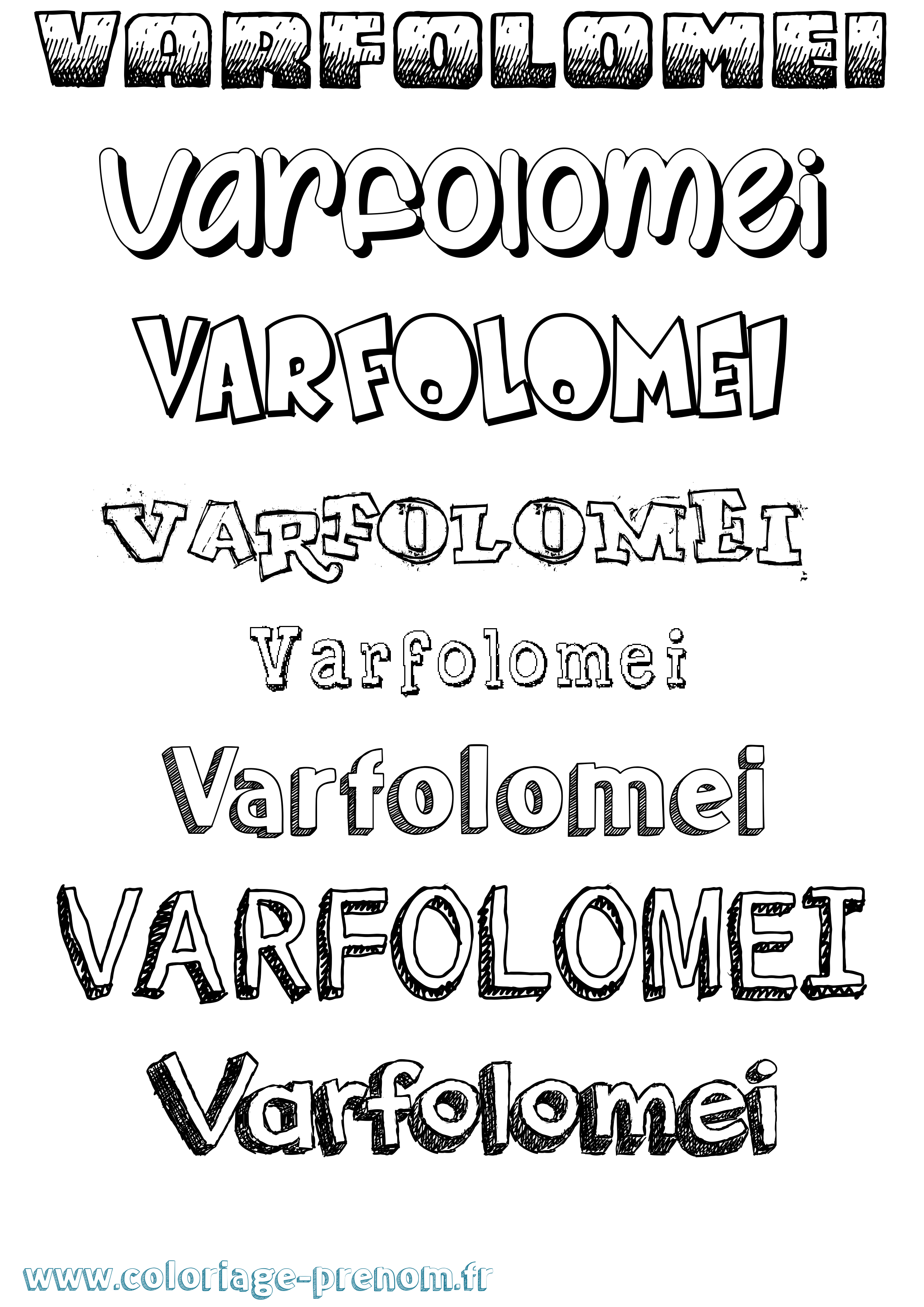 Coloriage Varfolomei Dessiné Coloriage prénom Varfolomei Dessiné