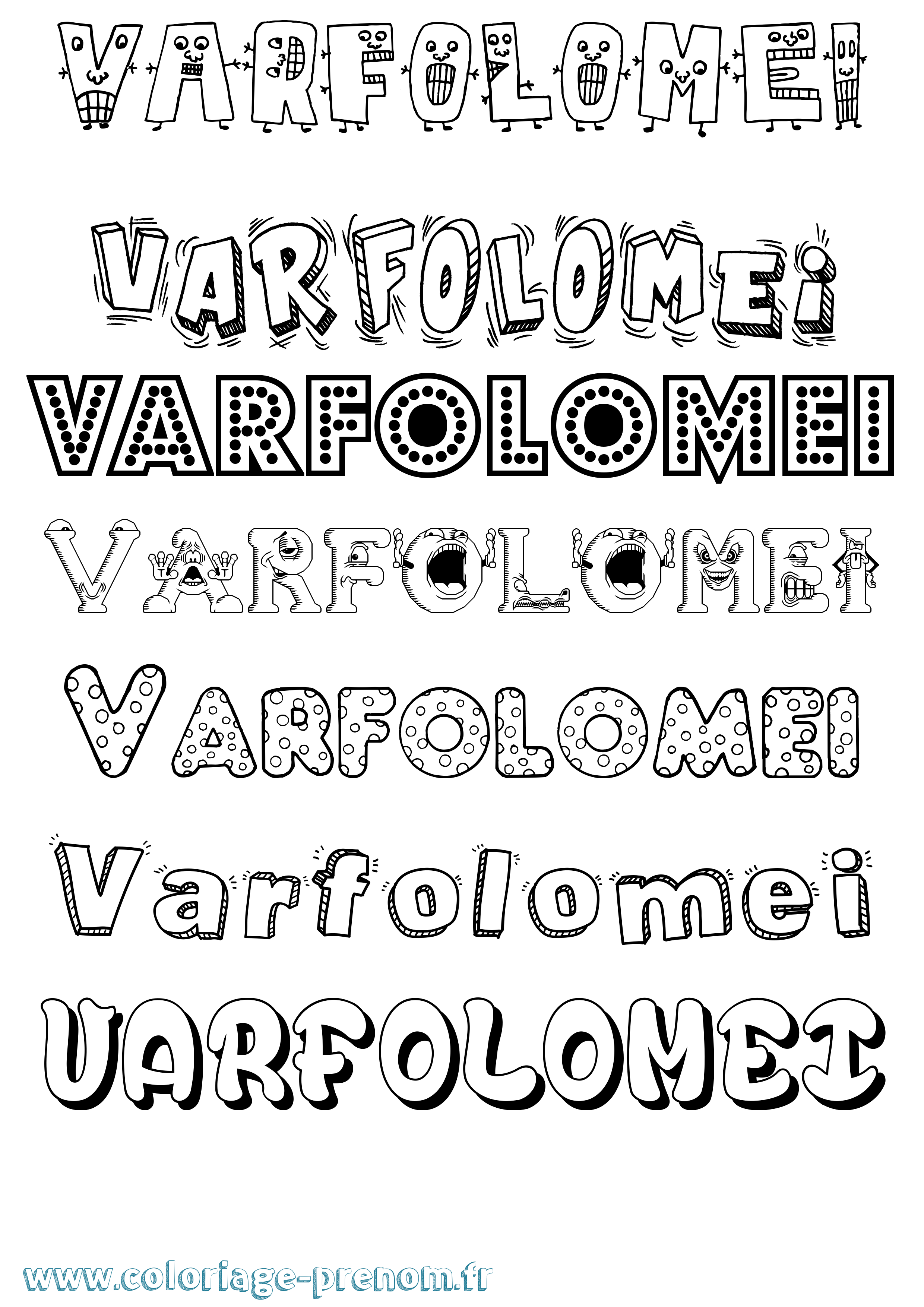 Coloriage Varfolomei Fun Coloriage prénom Varfolomei Fun