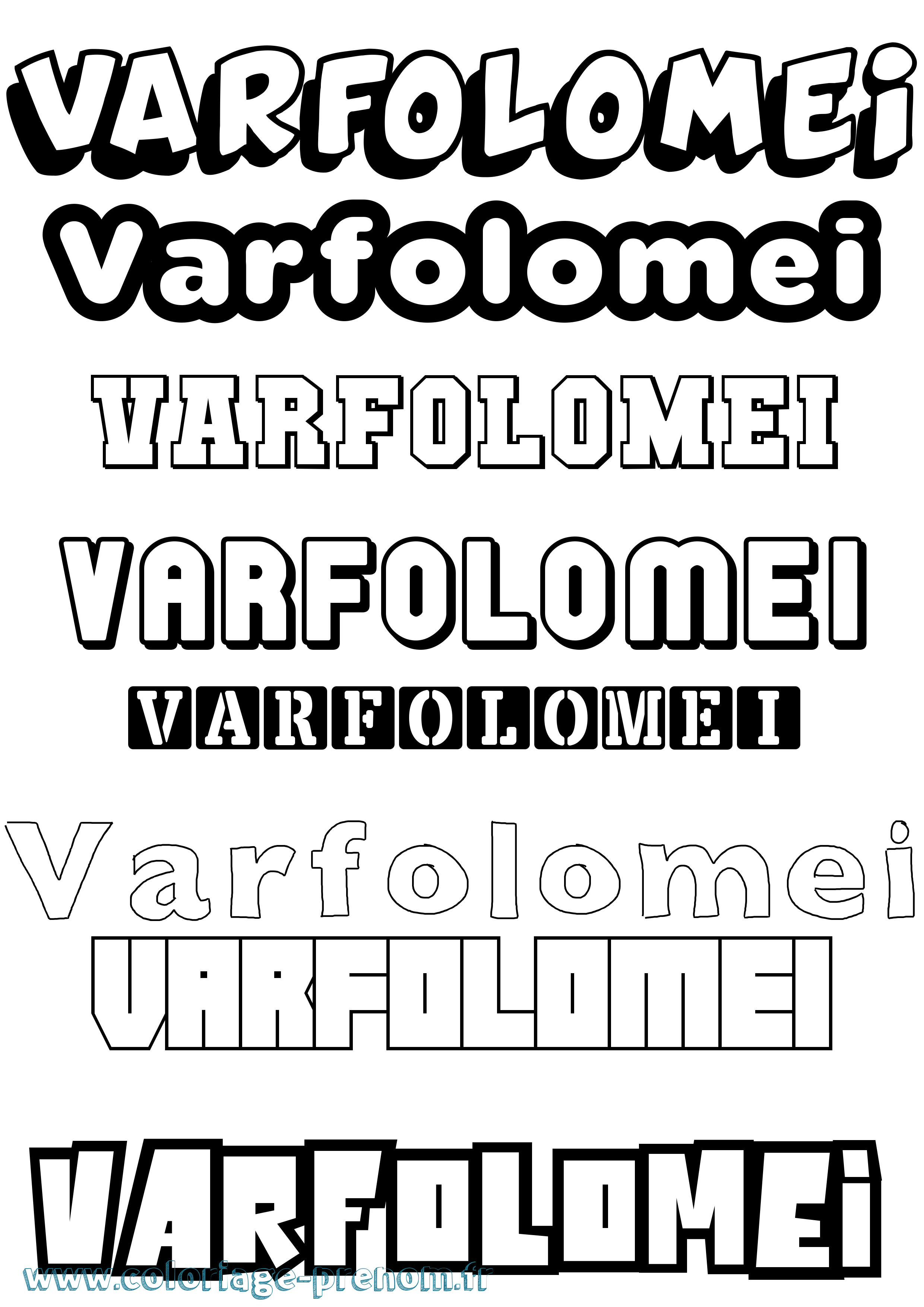Coloriage Varfolomei Simple Coloriage prénom Varfolomei Simple