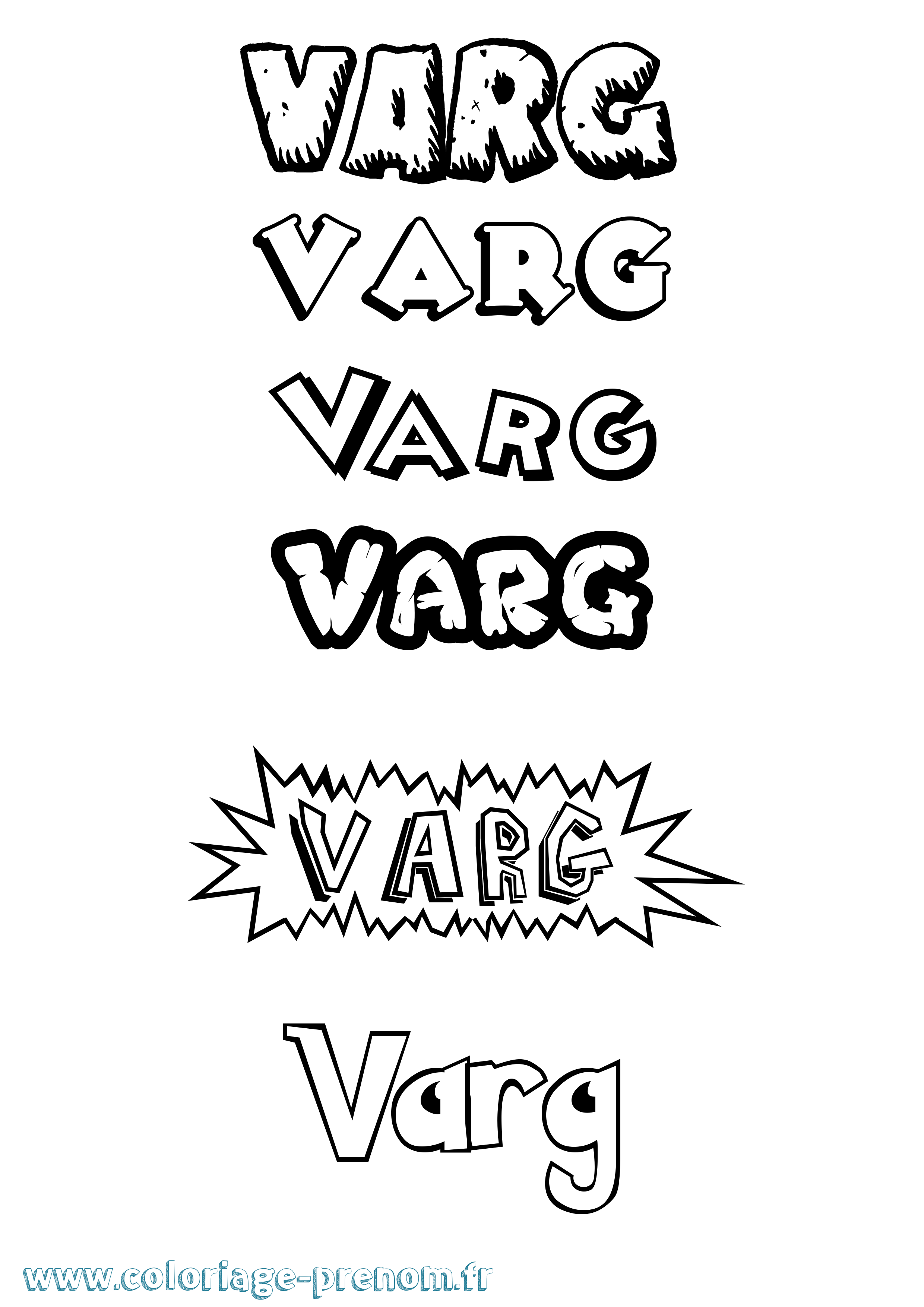 Coloriage prénom Varg Dessin Animé
