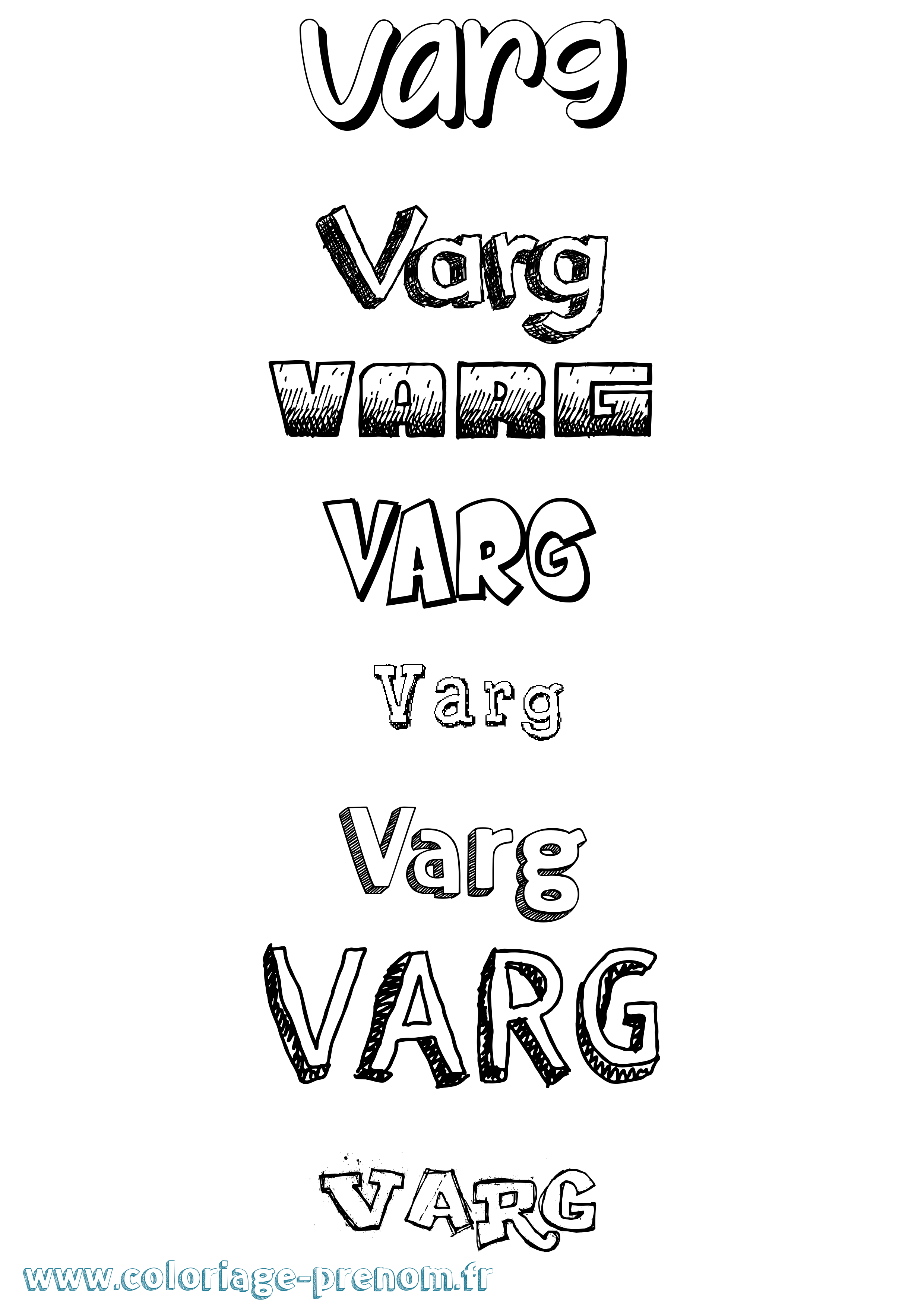 Coloriage prénom Varg Dessiné