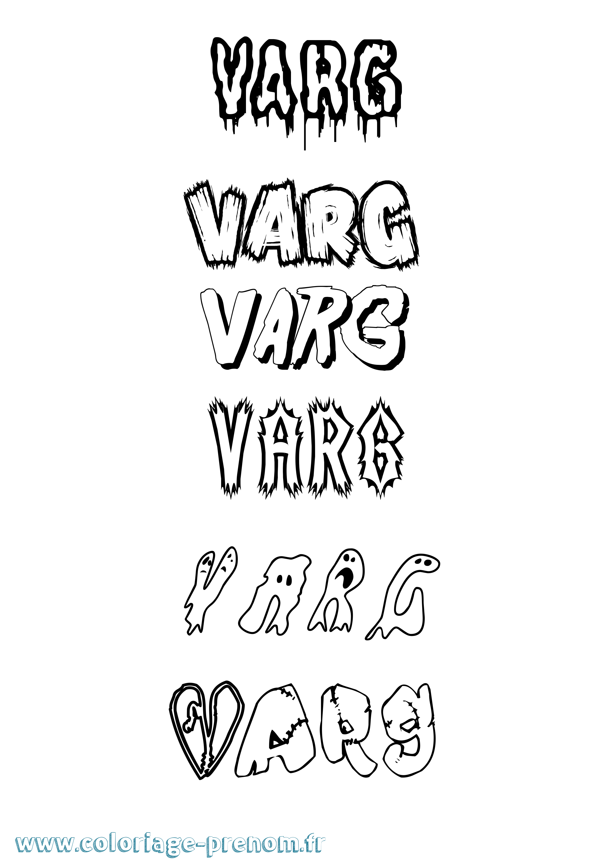 Coloriage prénom Varg Frisson
