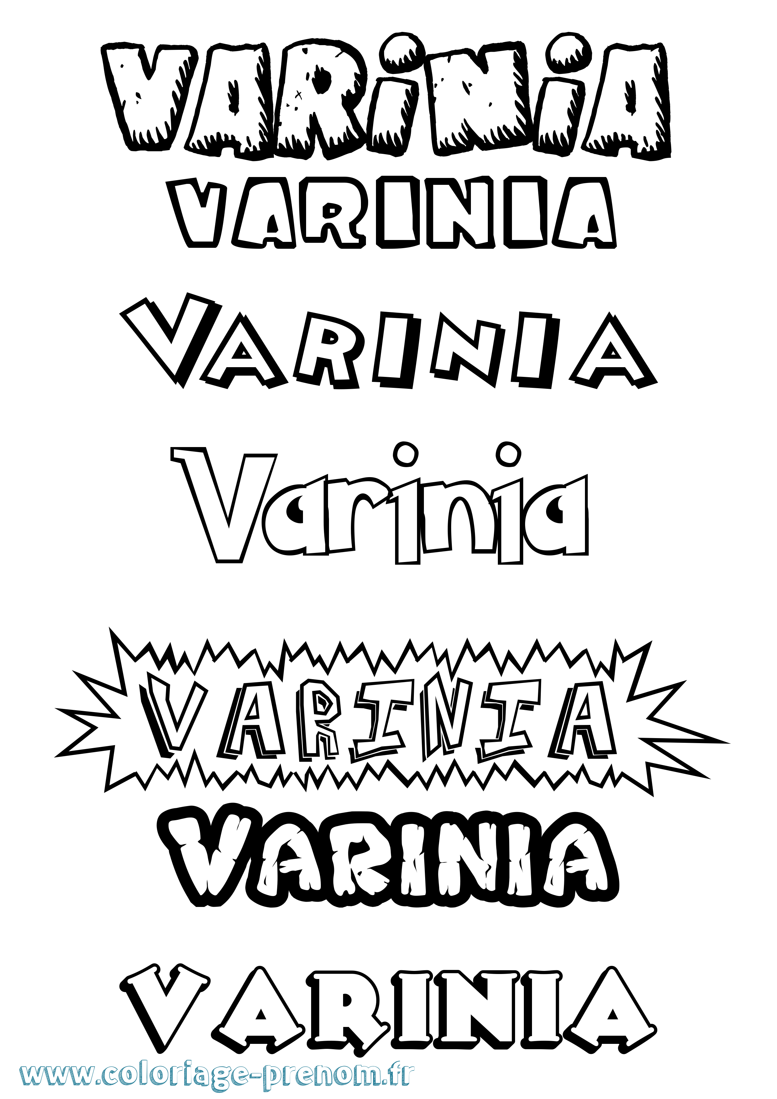 Coloriage Varinia Dessin Animé Coloriage prénom Varinia Dessin Animé