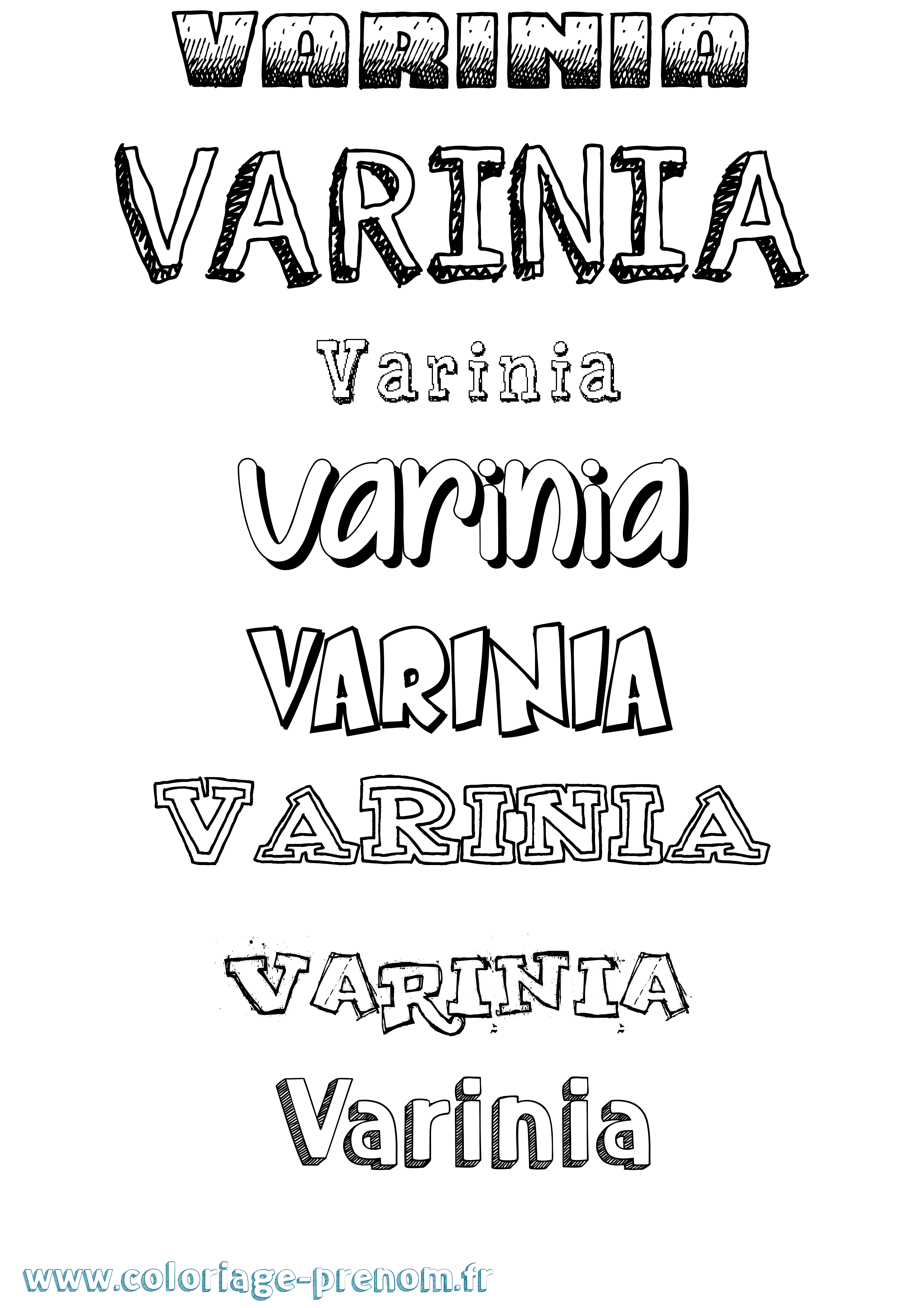 Coloriage prénom Varinia Dessiné