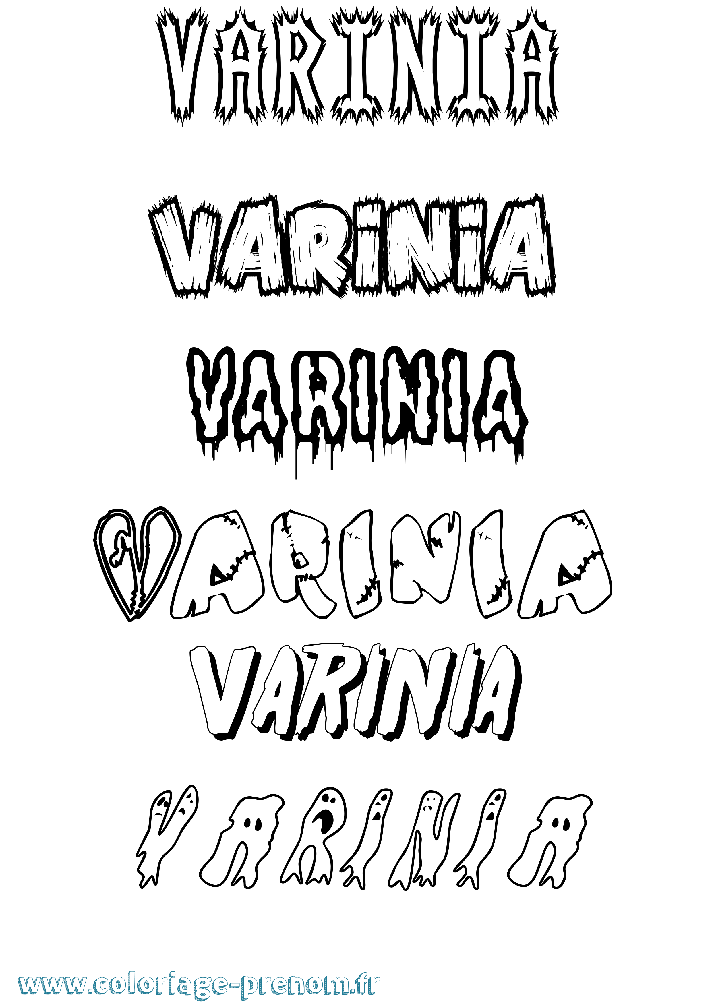 Coloriage prénom Varinia Frisson