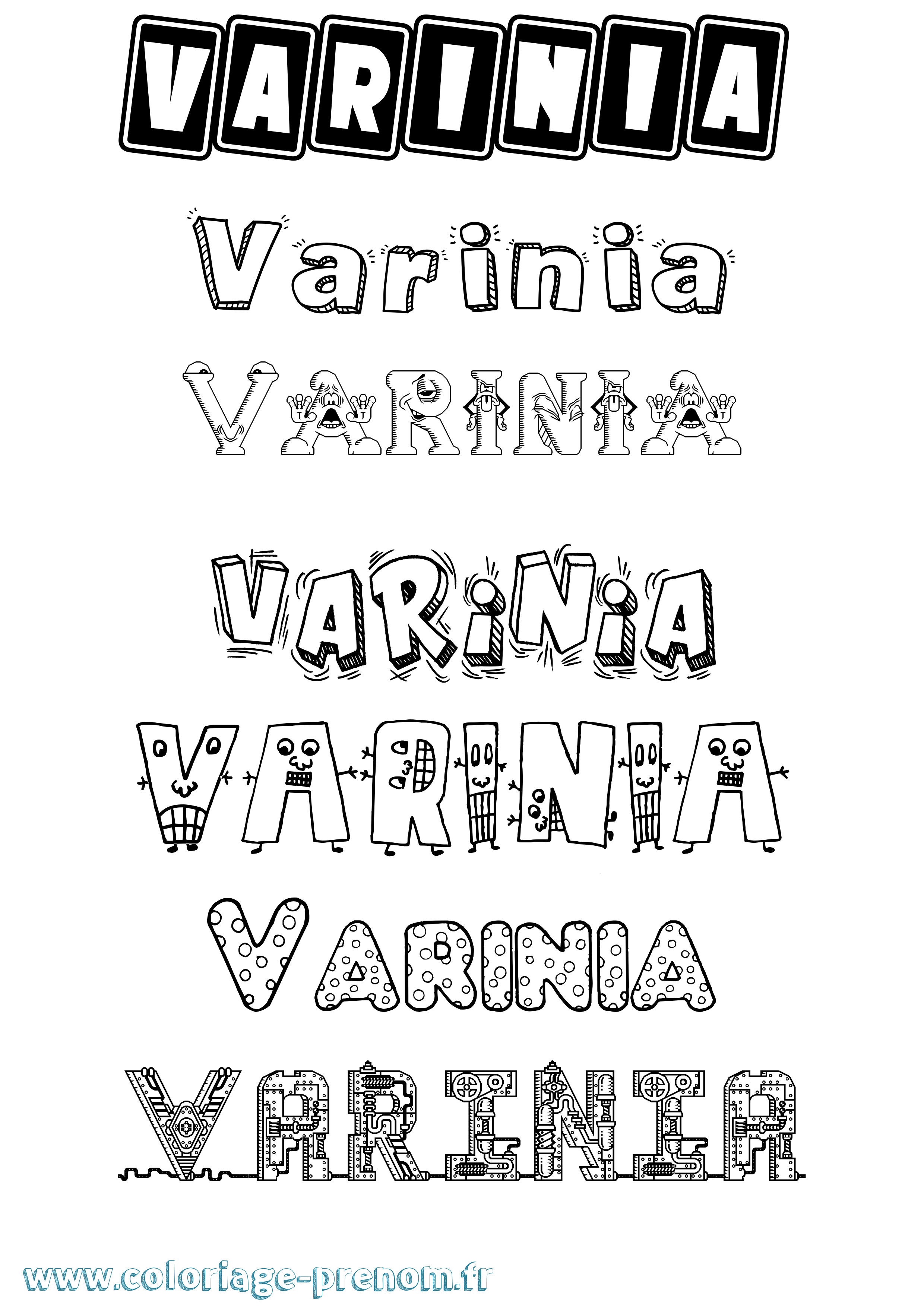 Coloriage prénom Varinia Fun