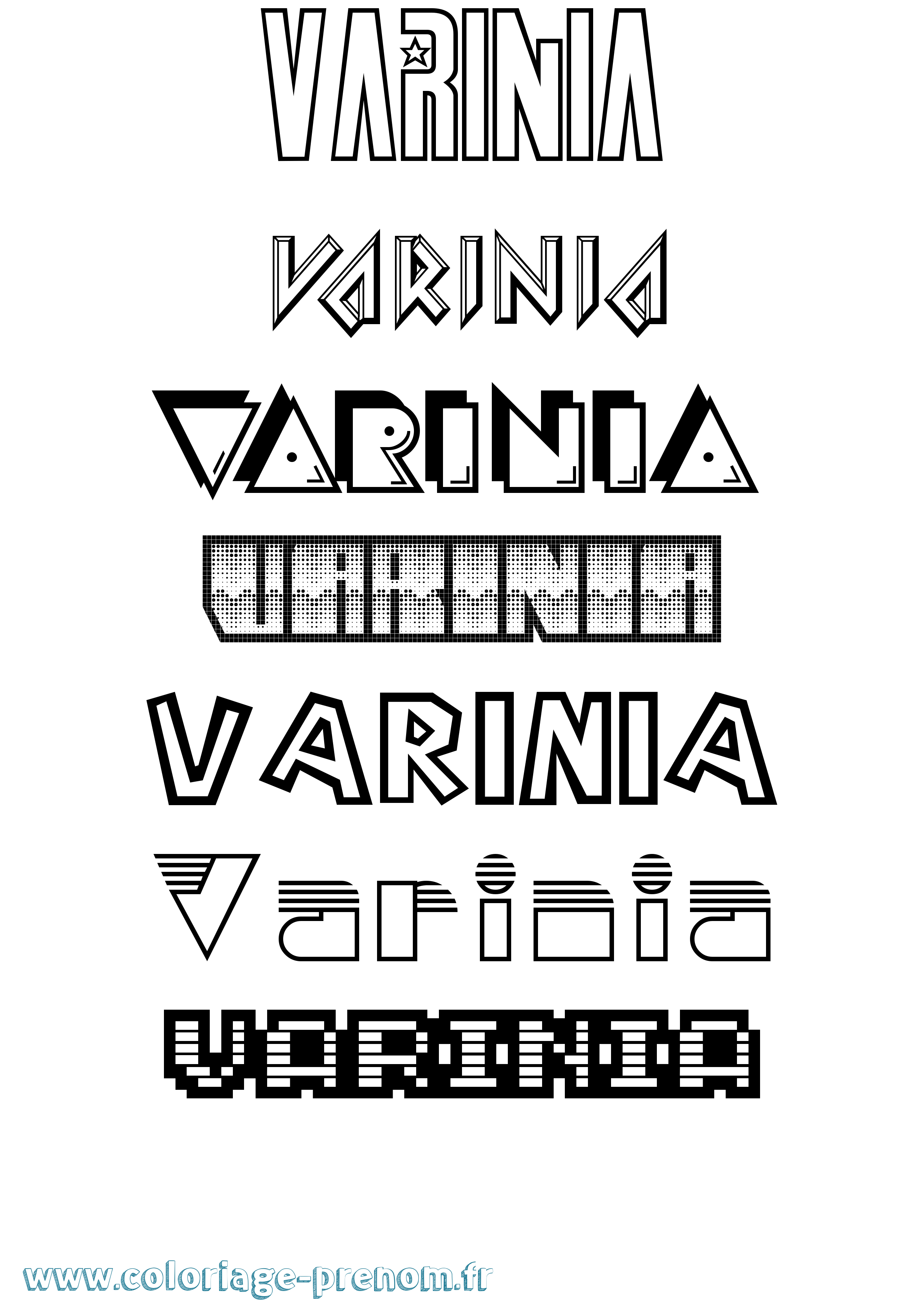 Coloriage Varinia Jeux Vidéos Coloriage prénom Varinia Jeux Vidéos