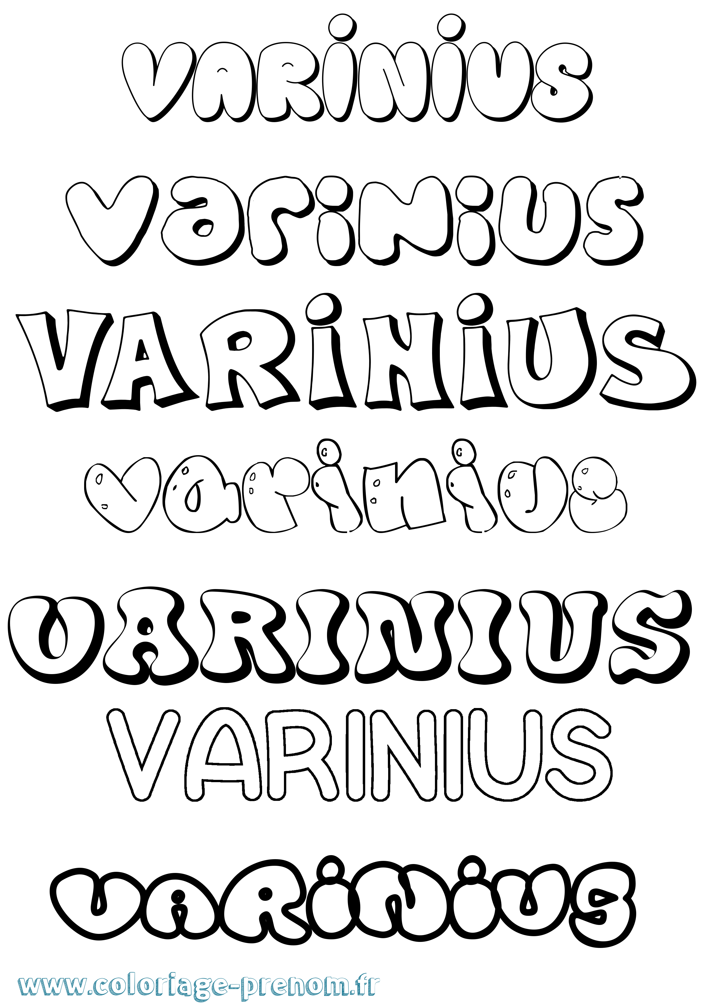 Coloriage Varinius Bubble Coloriage prénom Varinius Bubble
