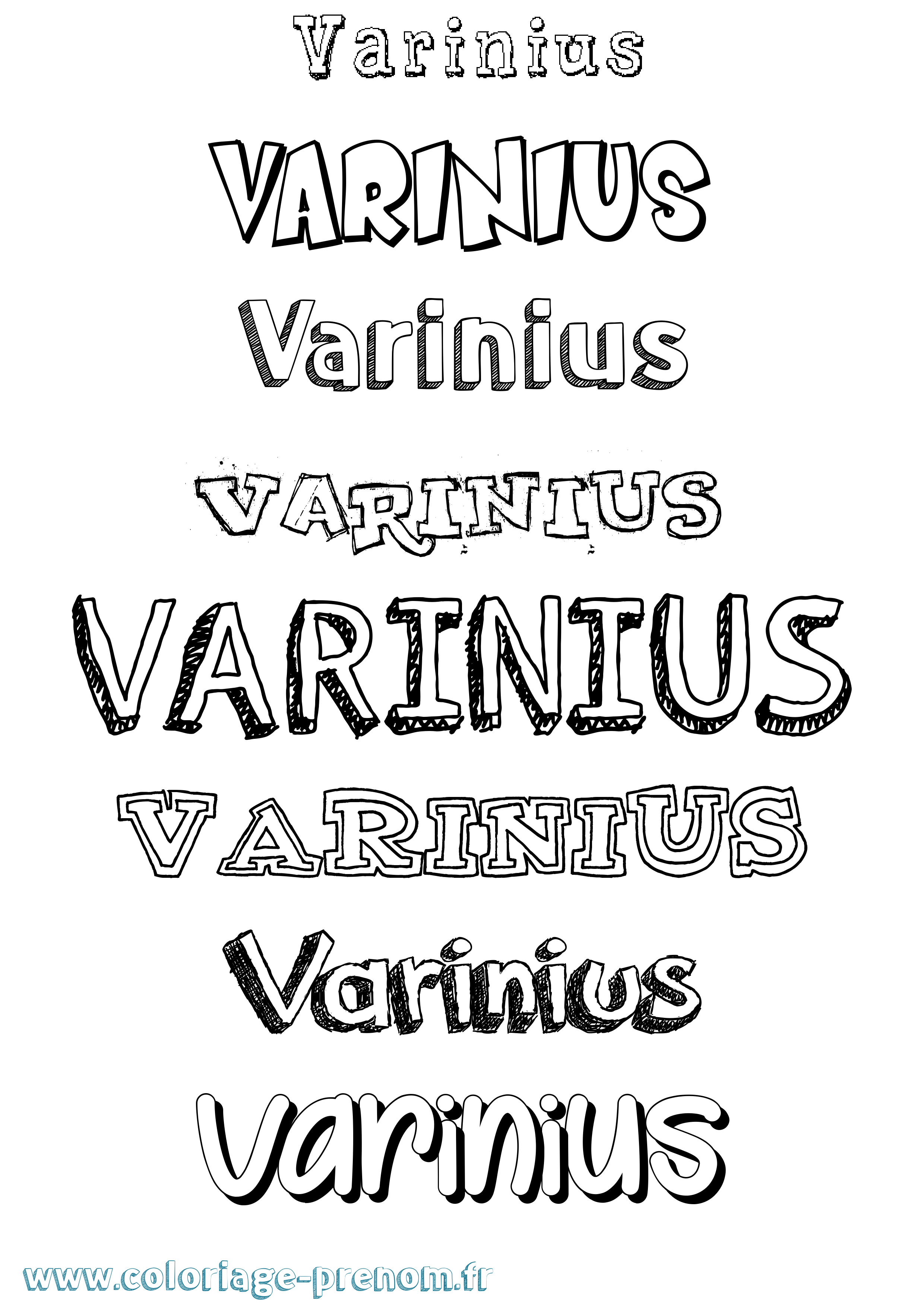 Coloriage Varinius Dessiné Coloriage prénom Varinius Dessiné