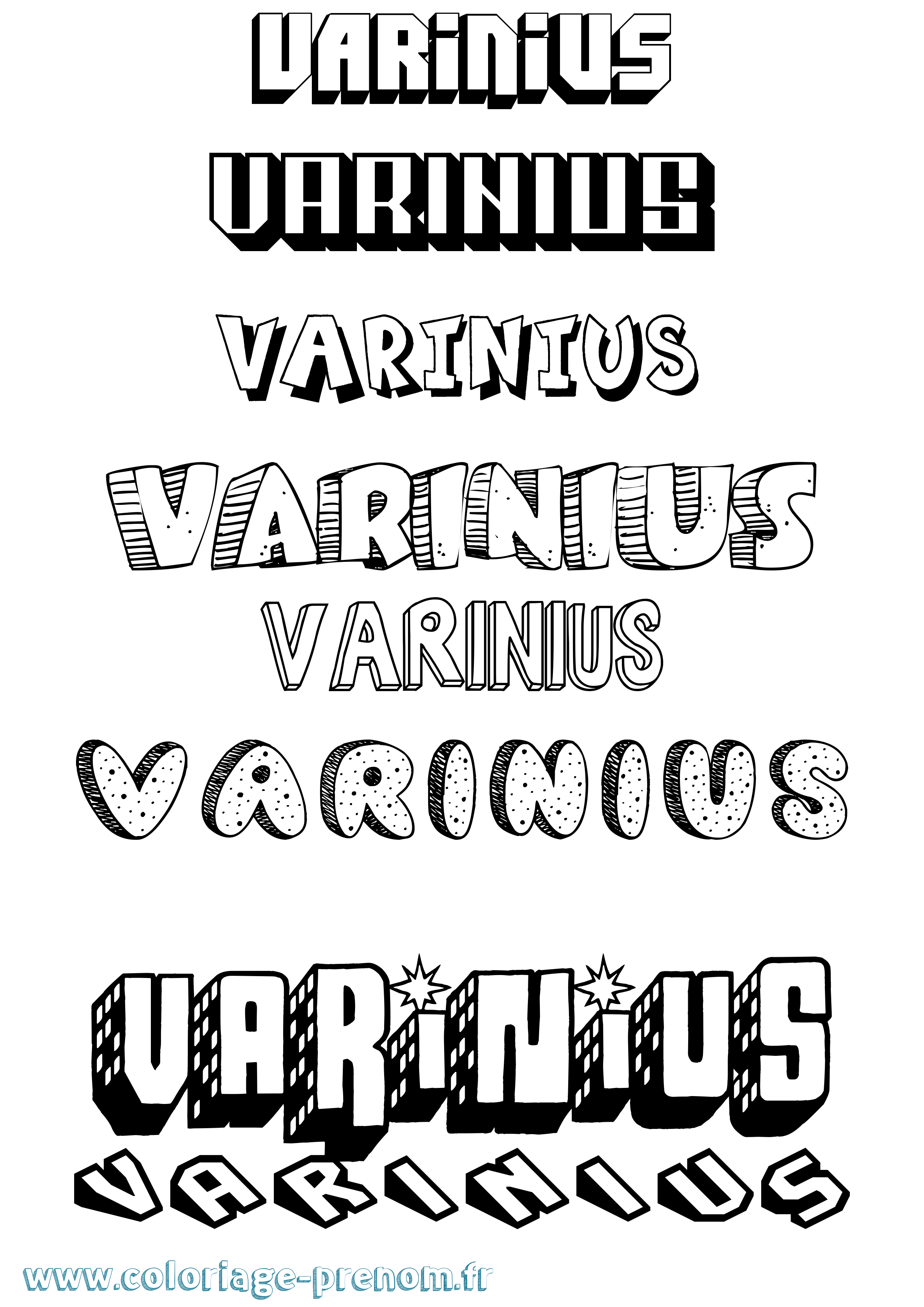 Coloriage Varinius Effet 3D Coloriage prénom Varinius Effet 3D