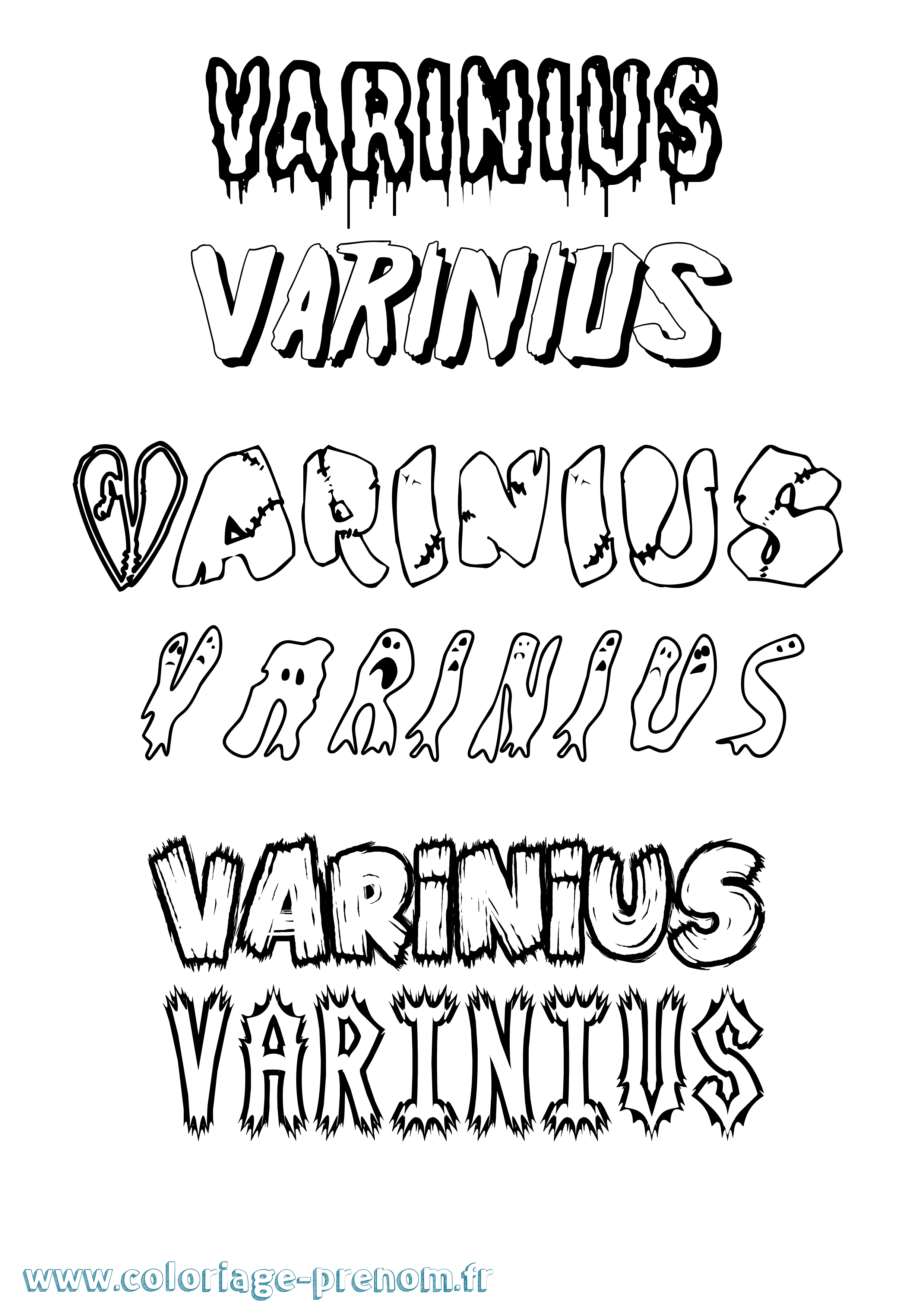 Coloriage Varinius Frisson Coloriage prénom Varinius Frisson