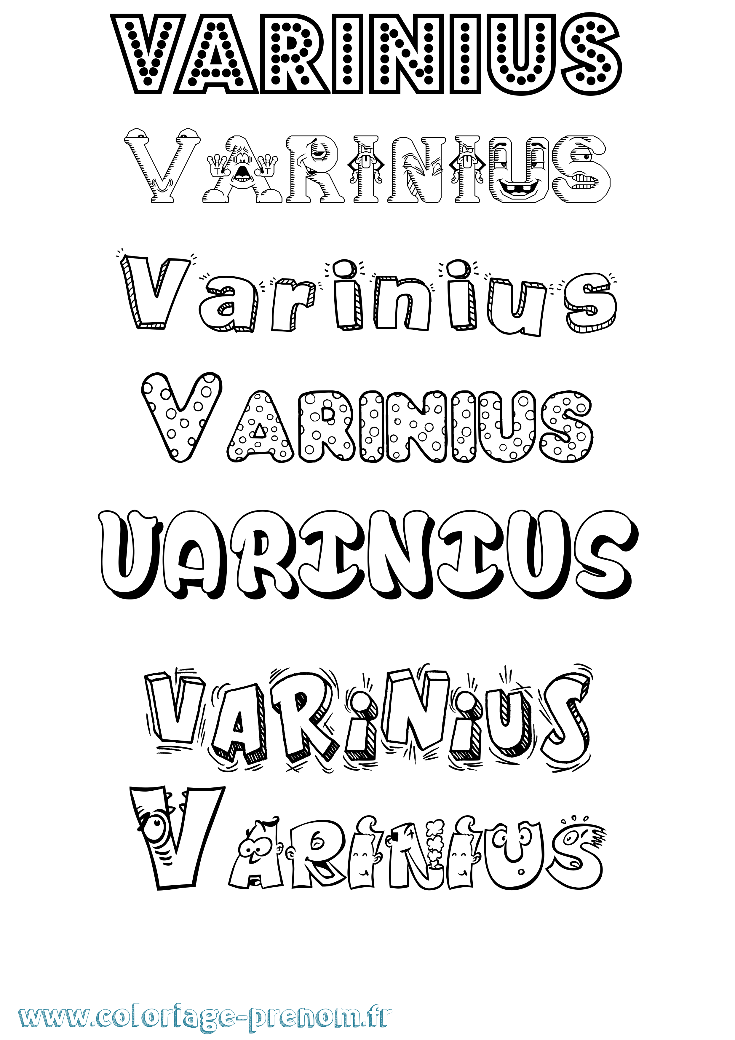 Coloriage Varinius Fun Coloriage prénom Varinius Fun