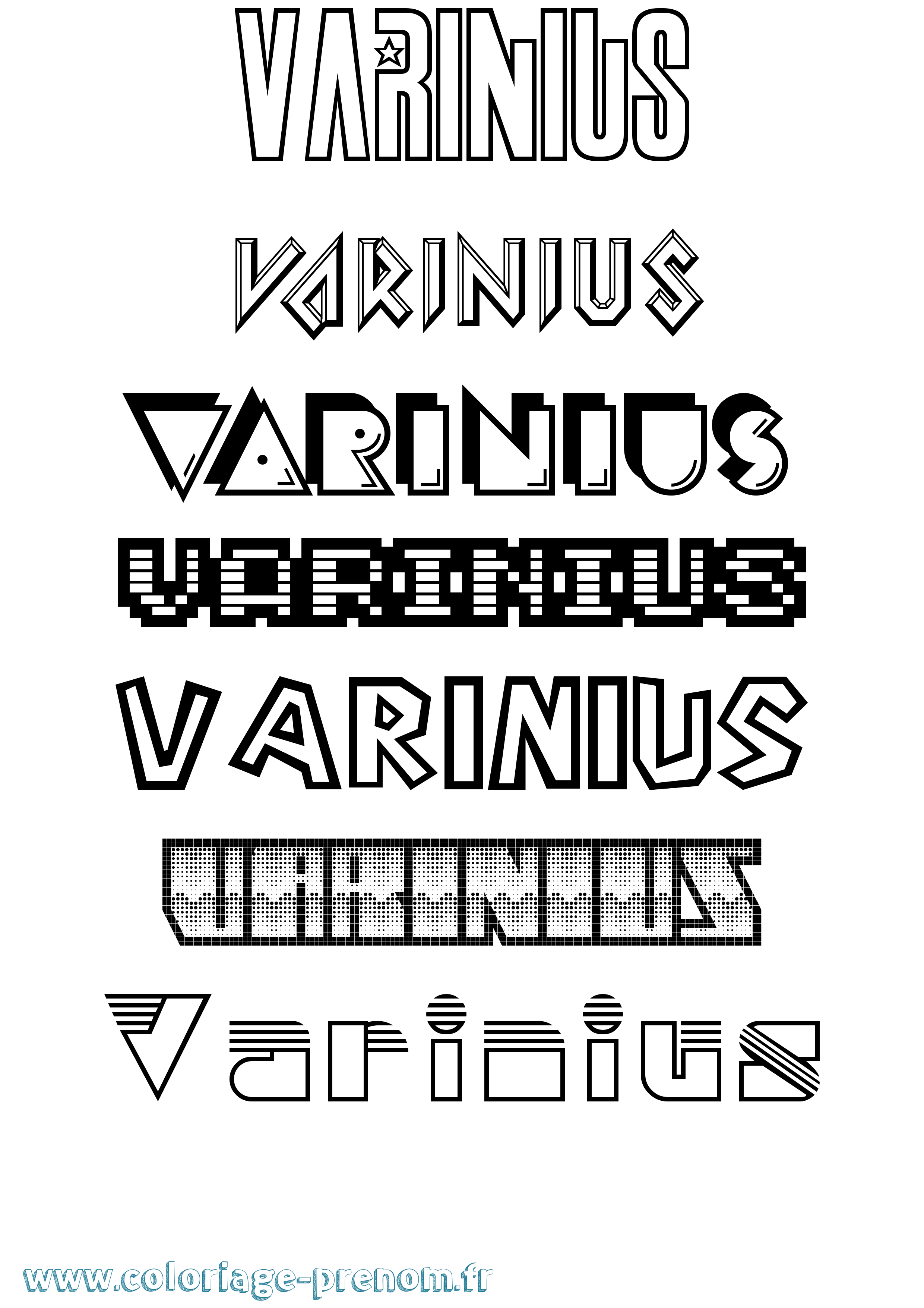 Coloriage Varinius Jeux Vidéos Coloriage prénom Varinius Jeux Vidéos