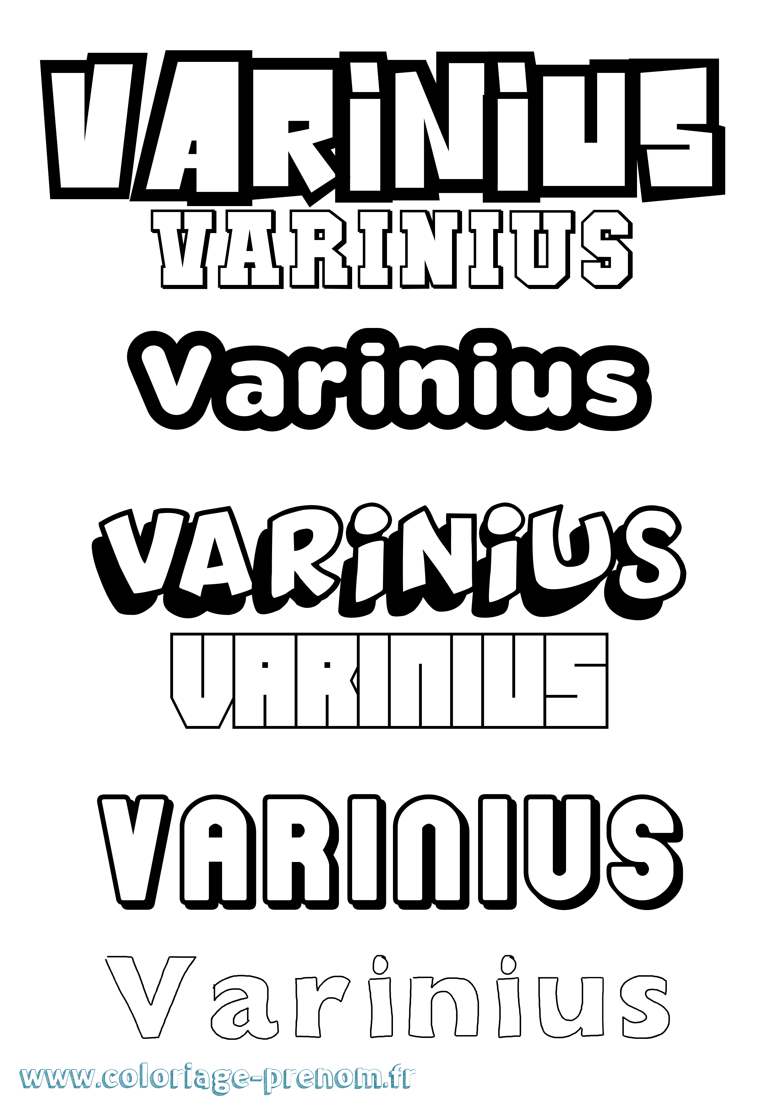 Coloriage Varinius Simple Coloriage prénom Varinius Simple