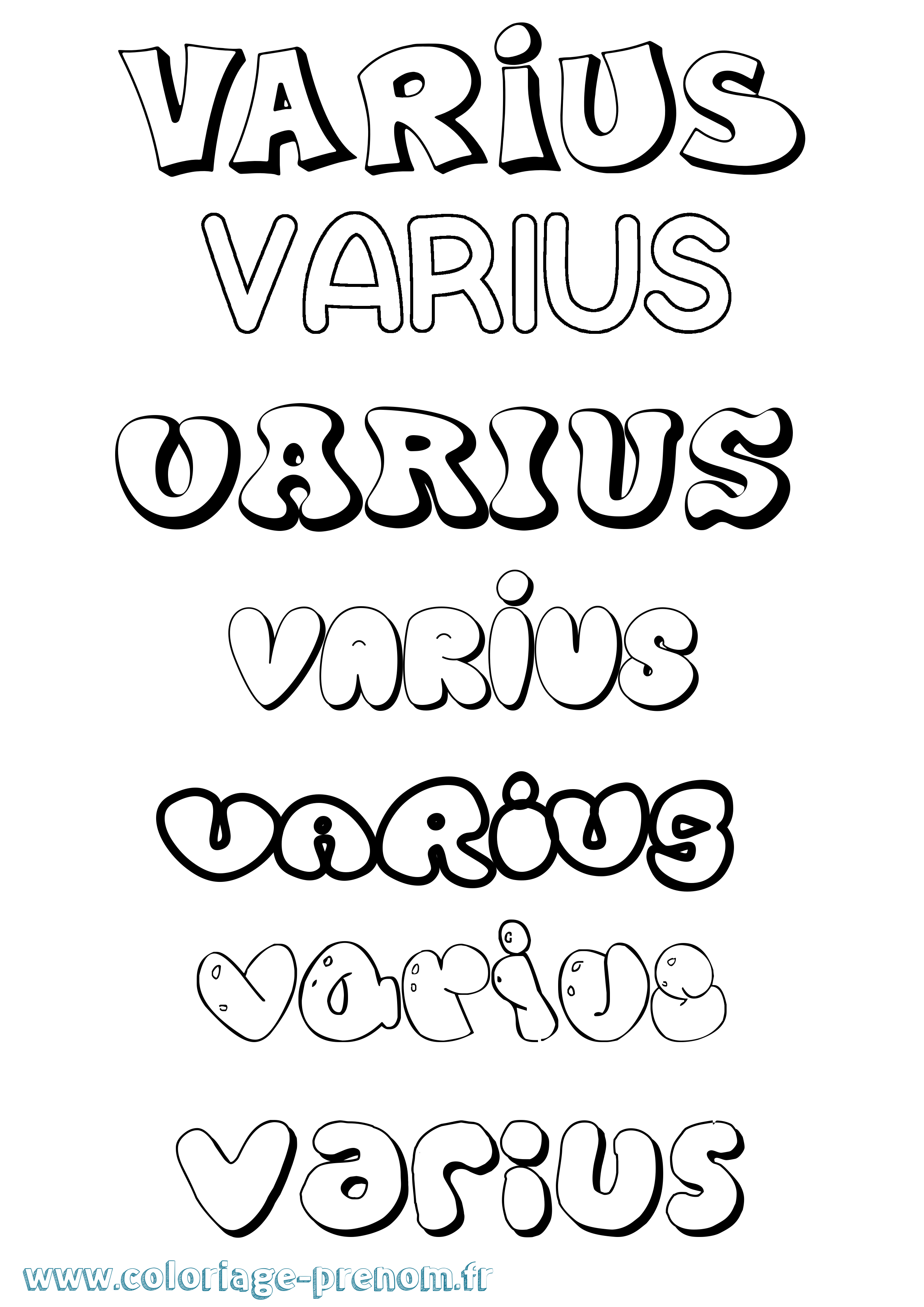 Coloriage Varius Bubble Coloriage prénom Varius Bubble