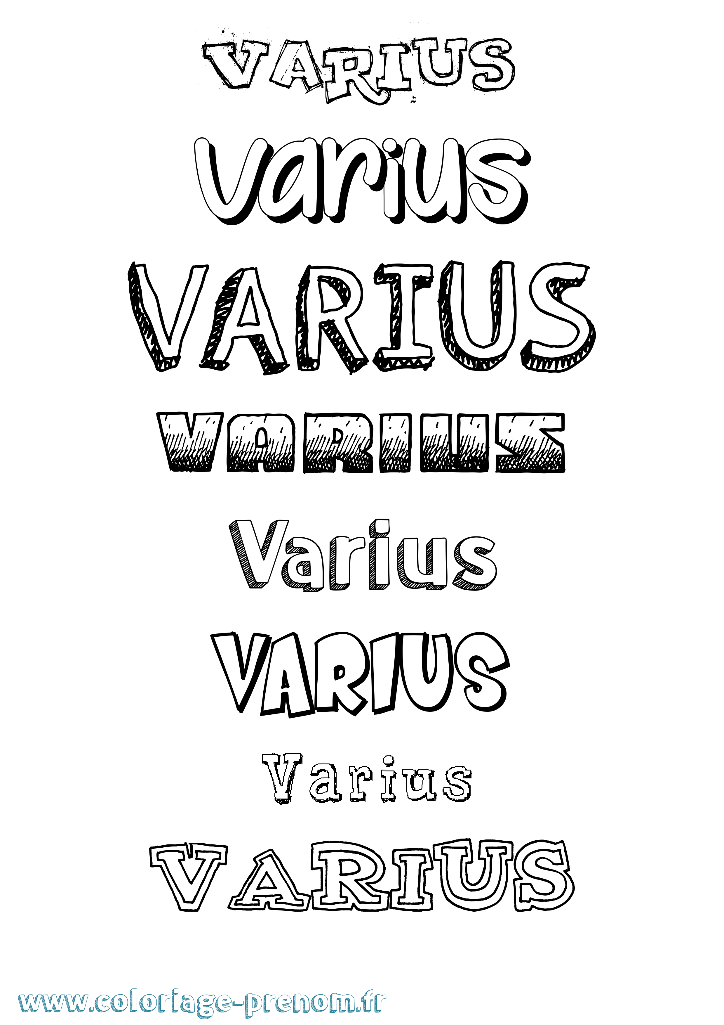 Coloriage Varius Dessiné Coloriage prénom Varius Dessiné