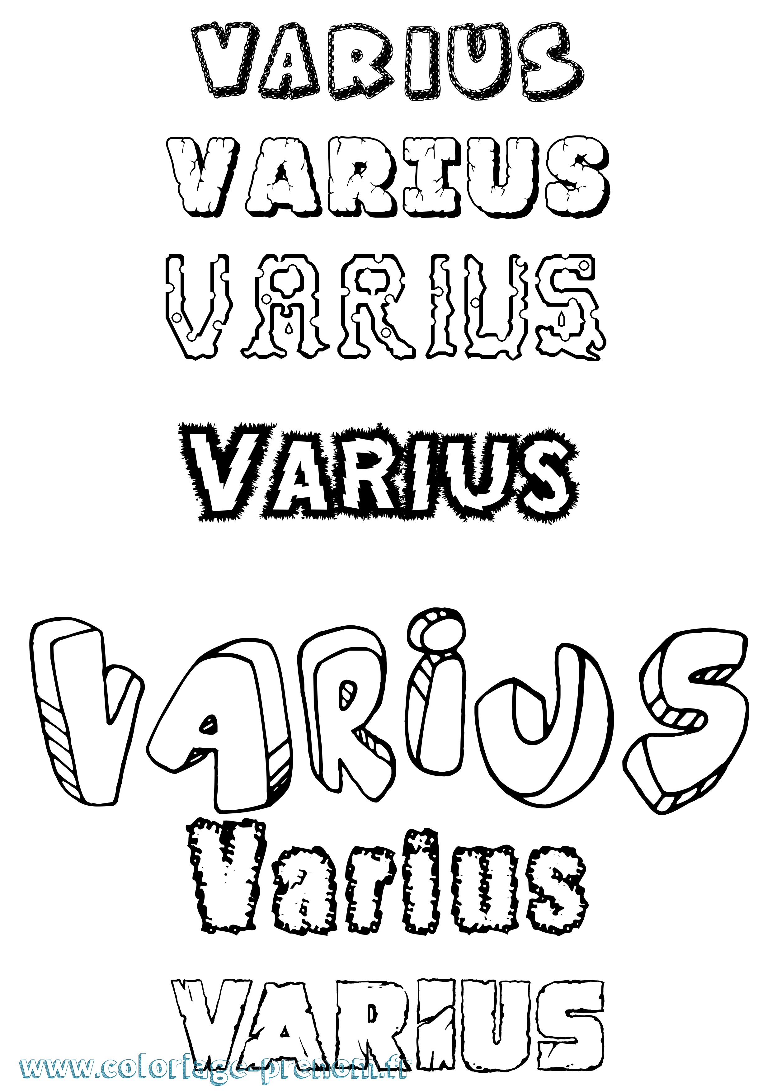 Coloriage Varius Destructuré Coloriage prénom Varius Destructuré