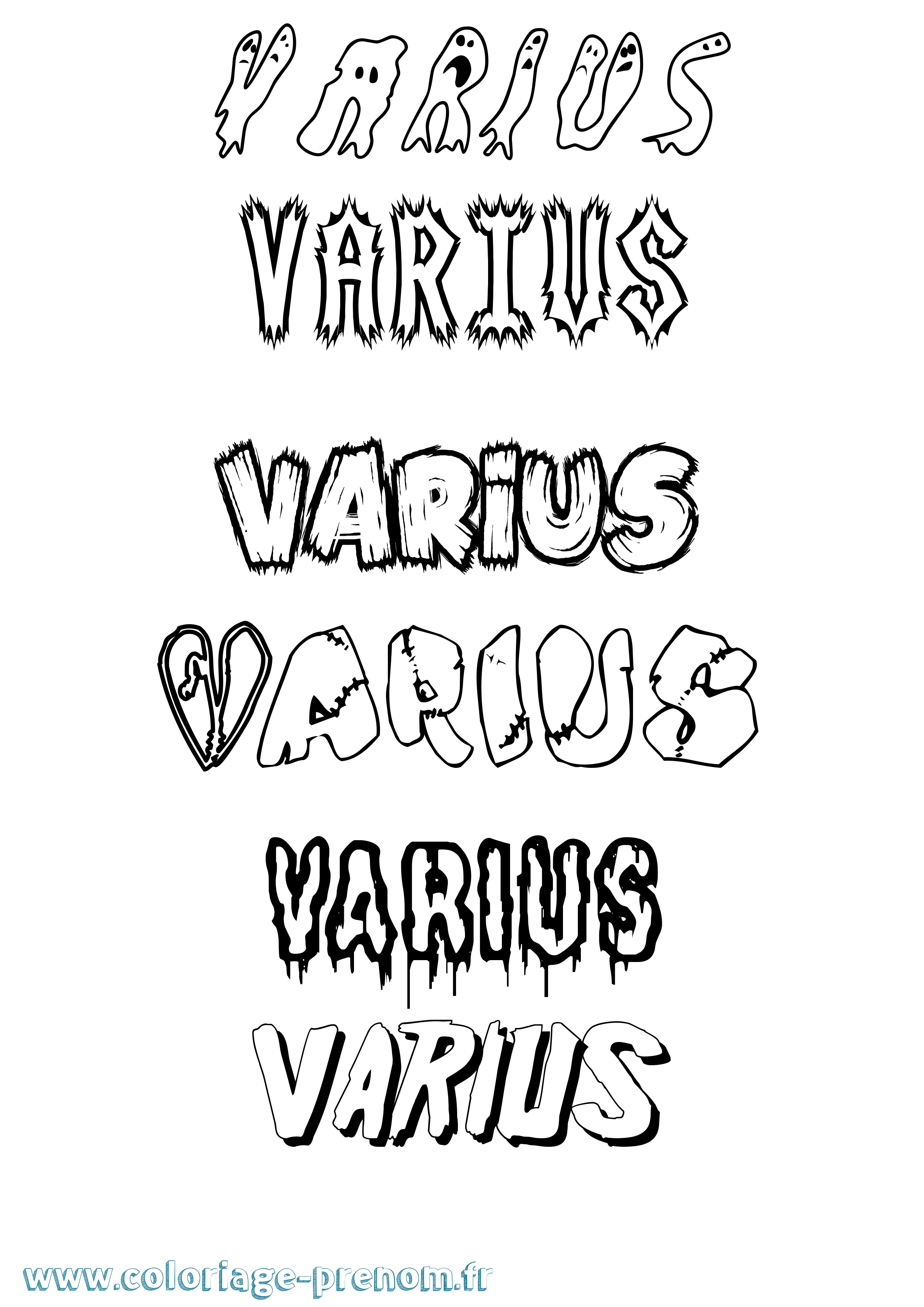 Coloriage Varius Frisson Coloriage prénom Varius Frisson
