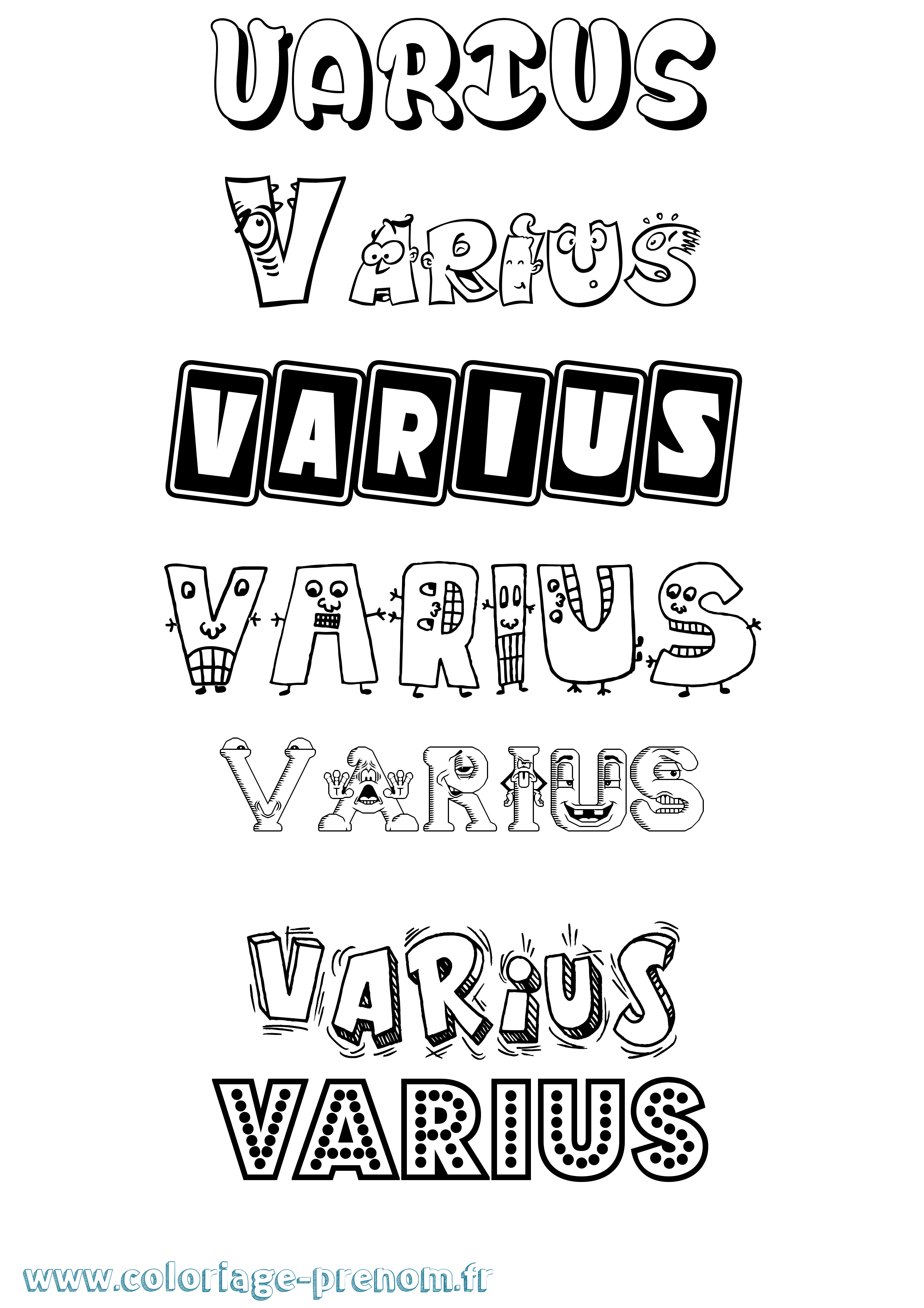 Coloriage Varius Fun Coloriage prénom Varius Fun
