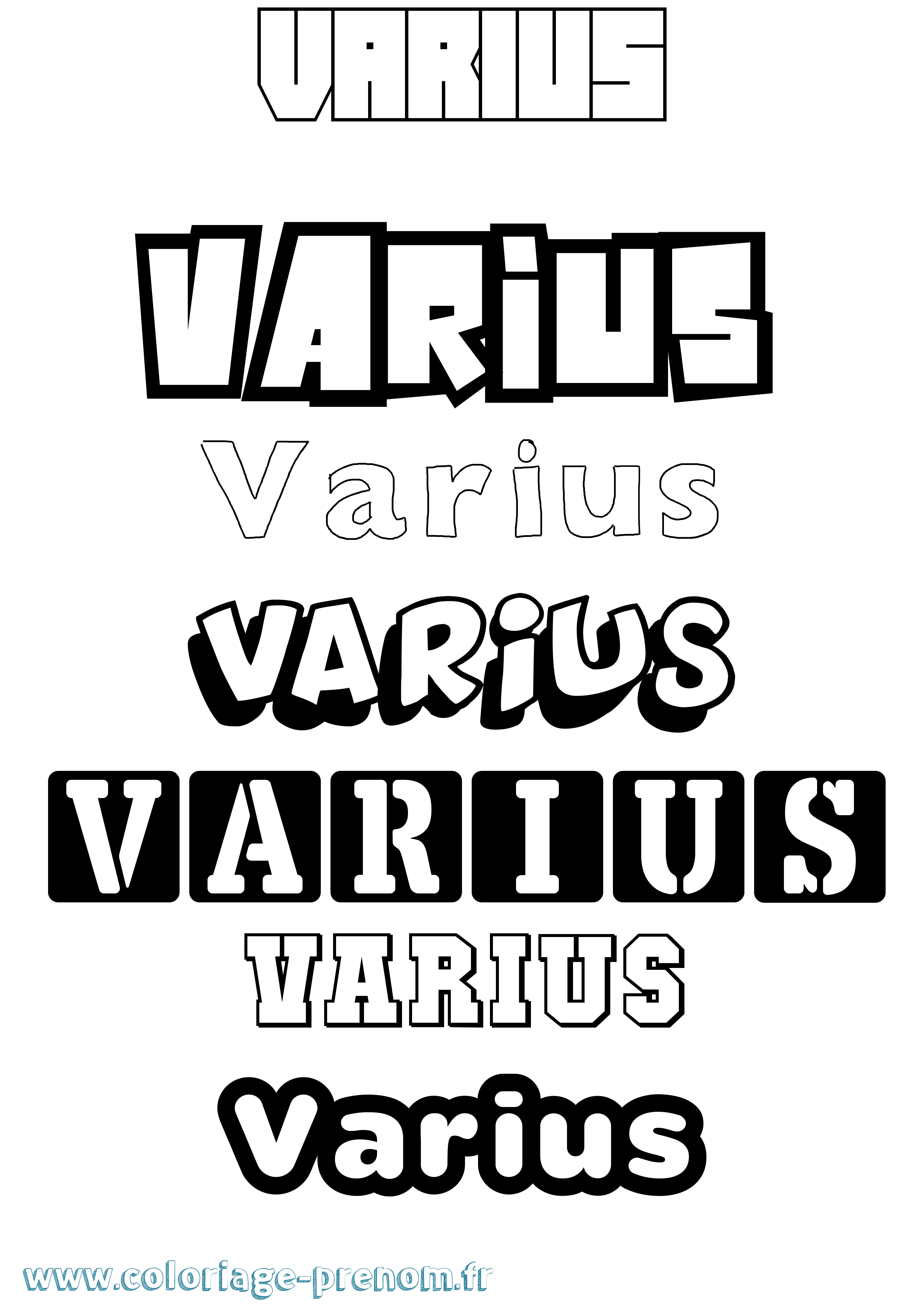 Coloriage Varius Simple Coloriage prénom Varius Simple