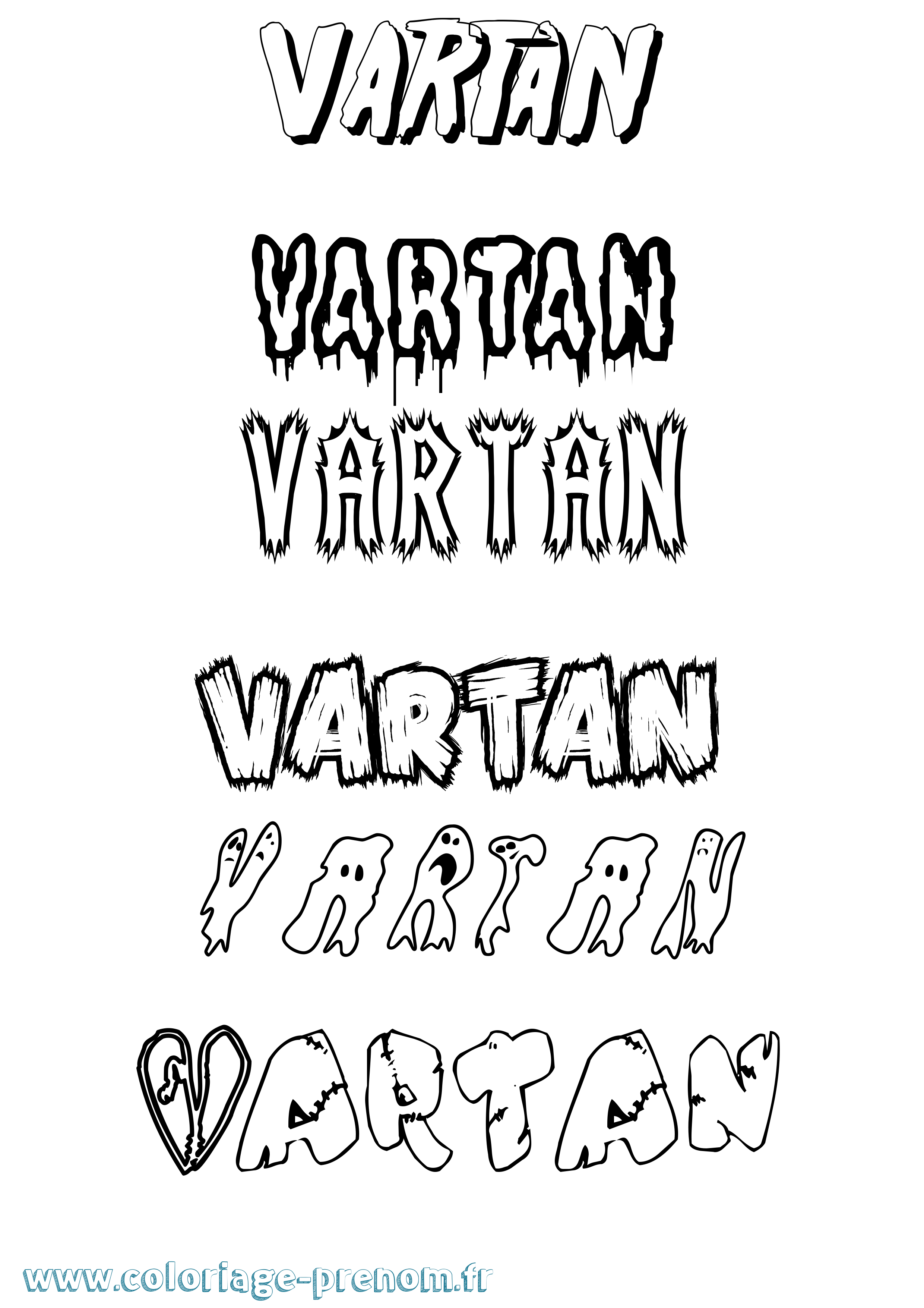 Coloriage Vartan Frisson Coloriage prénom Vartan Frisson
