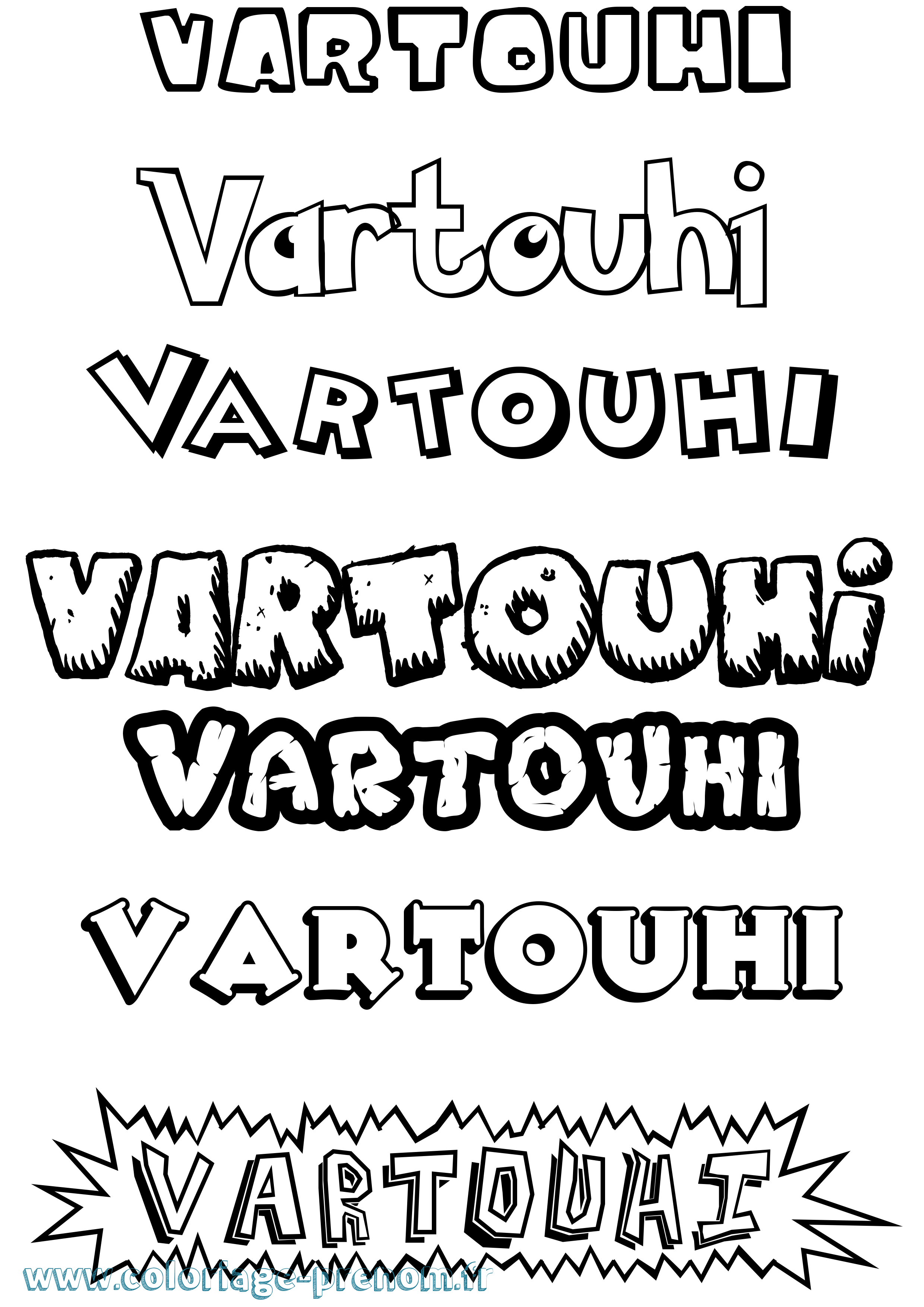 Coloriage prénom Vartouhi Dessin Animé