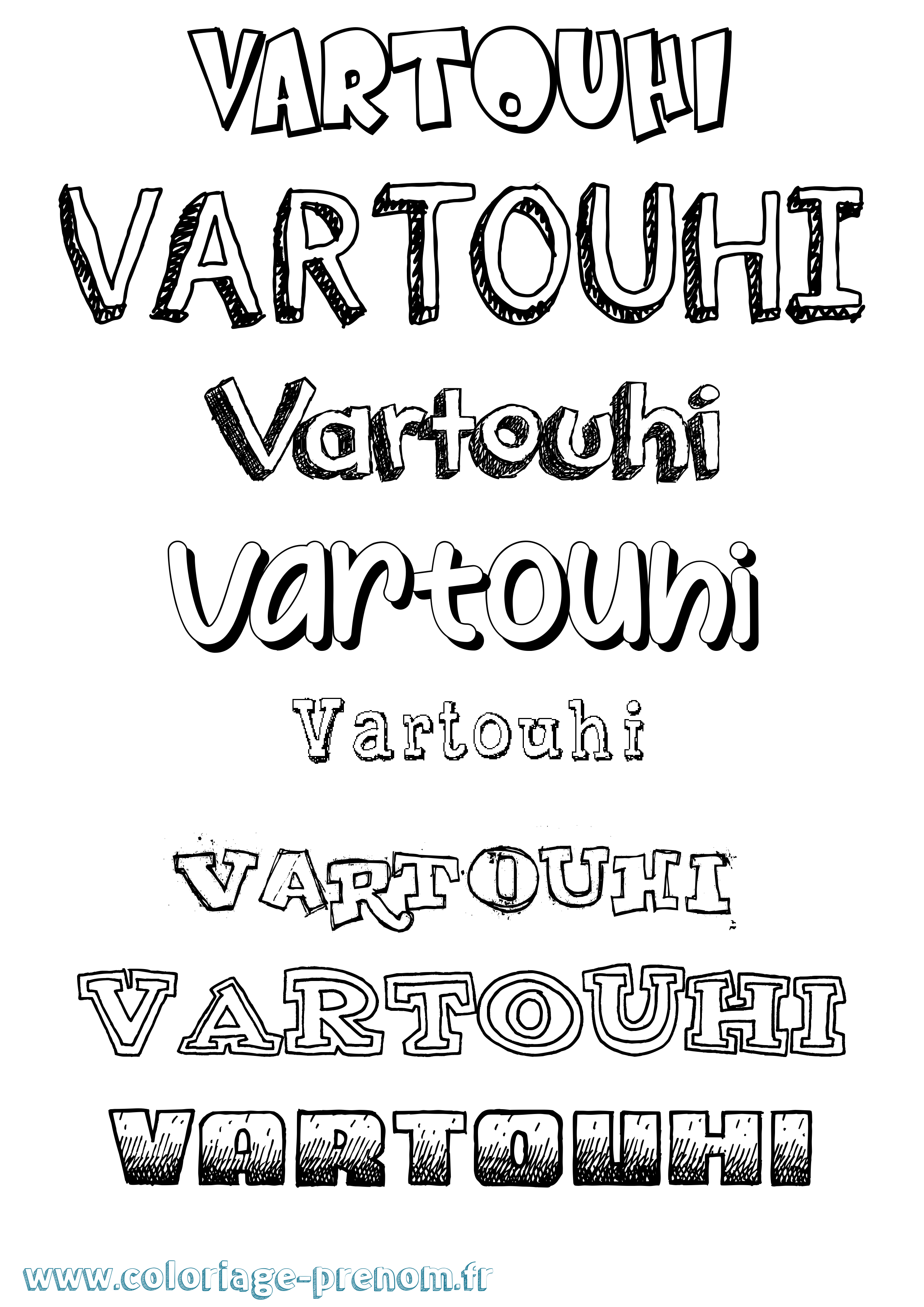 Coloriage prénom Vartouhi Dessiné