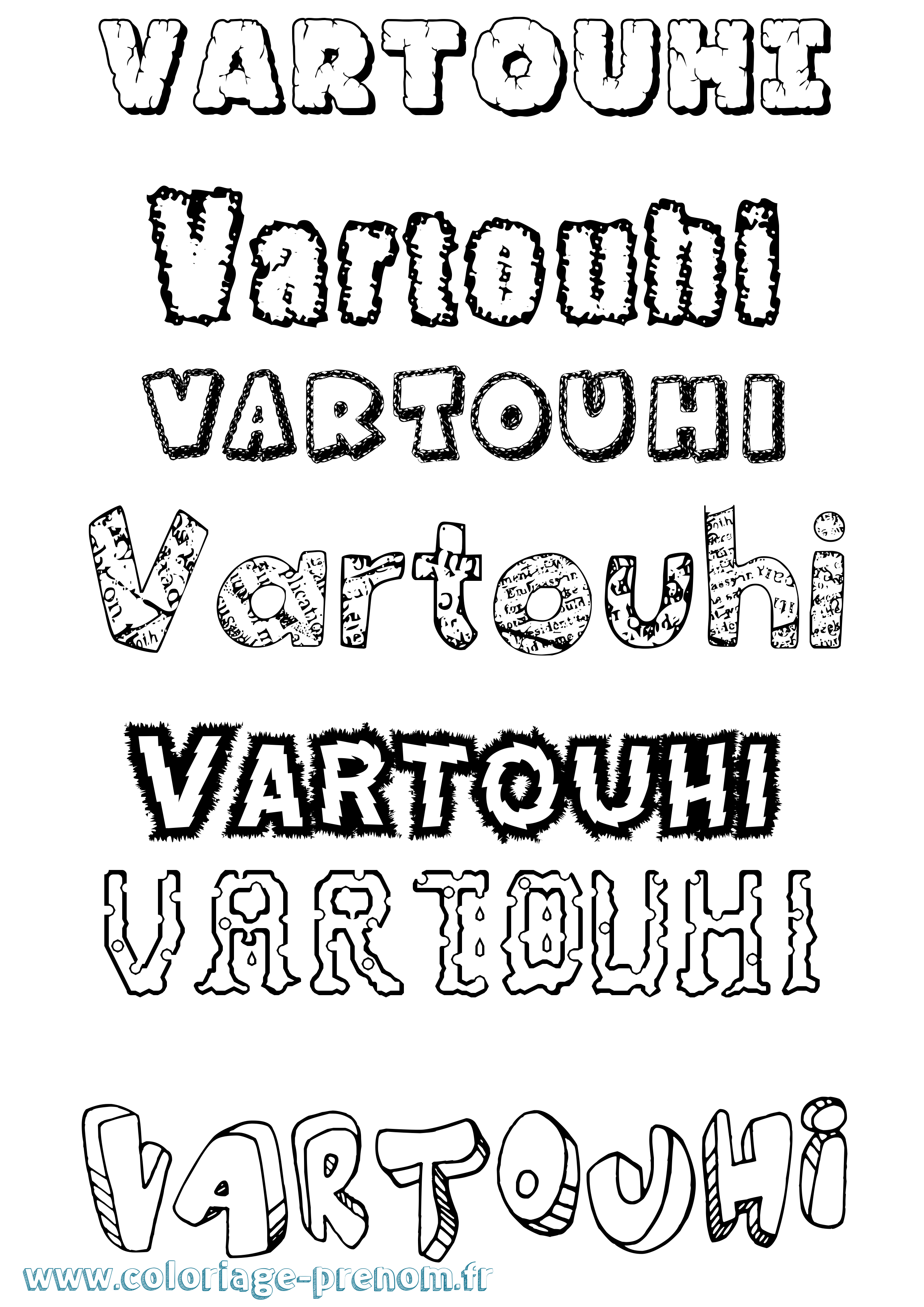 Coloriage prénom Vartouhi Destructuré