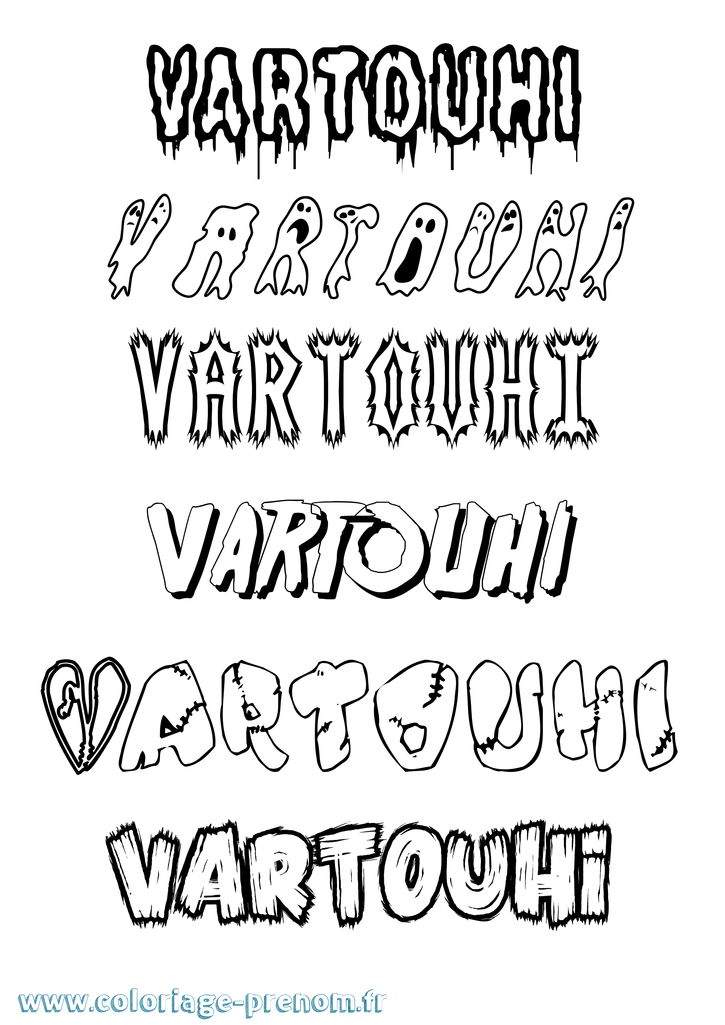 Coloriage prénom Vartouhi Frisson