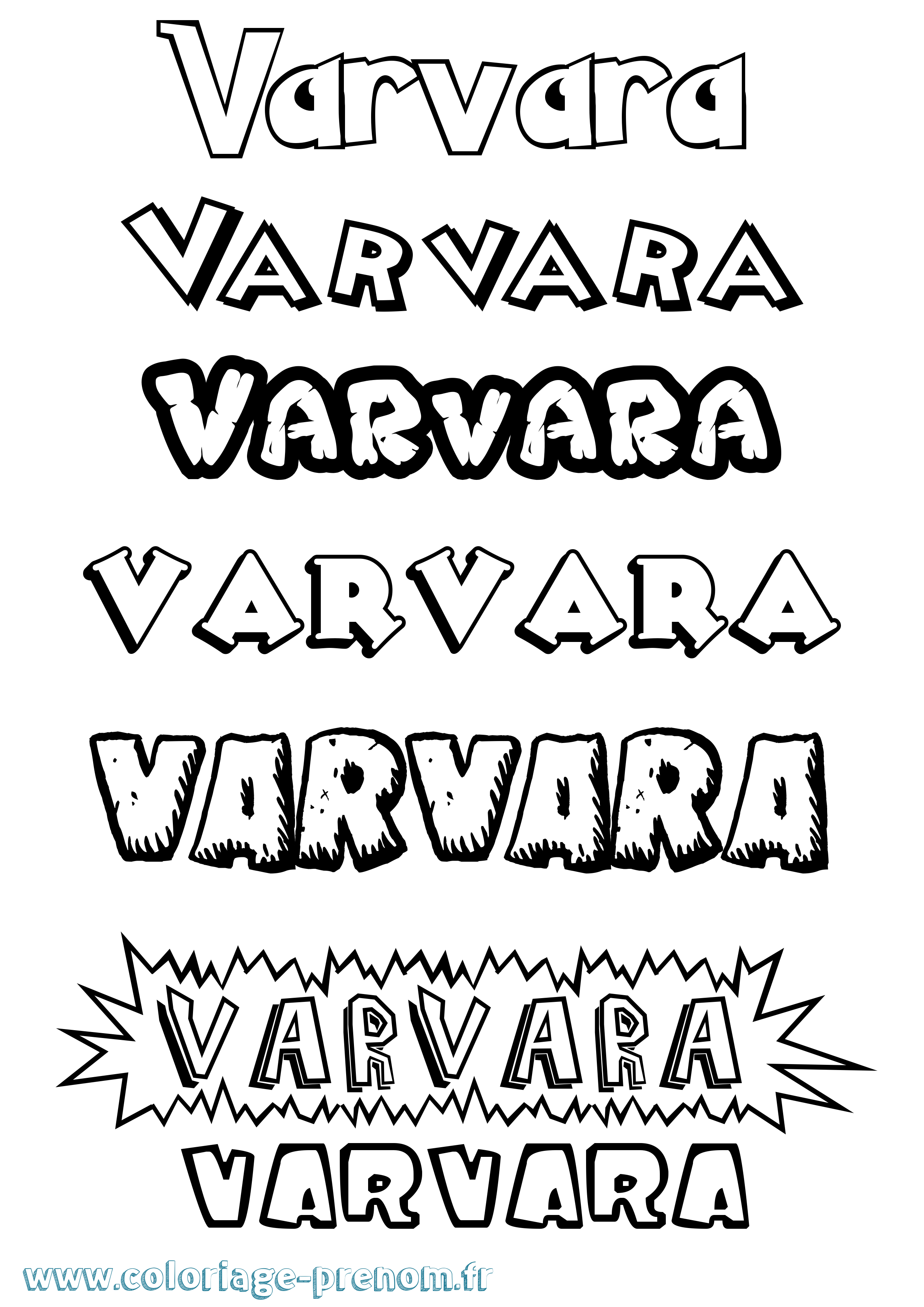 Coloriage prénom Varvara Dessin Animé