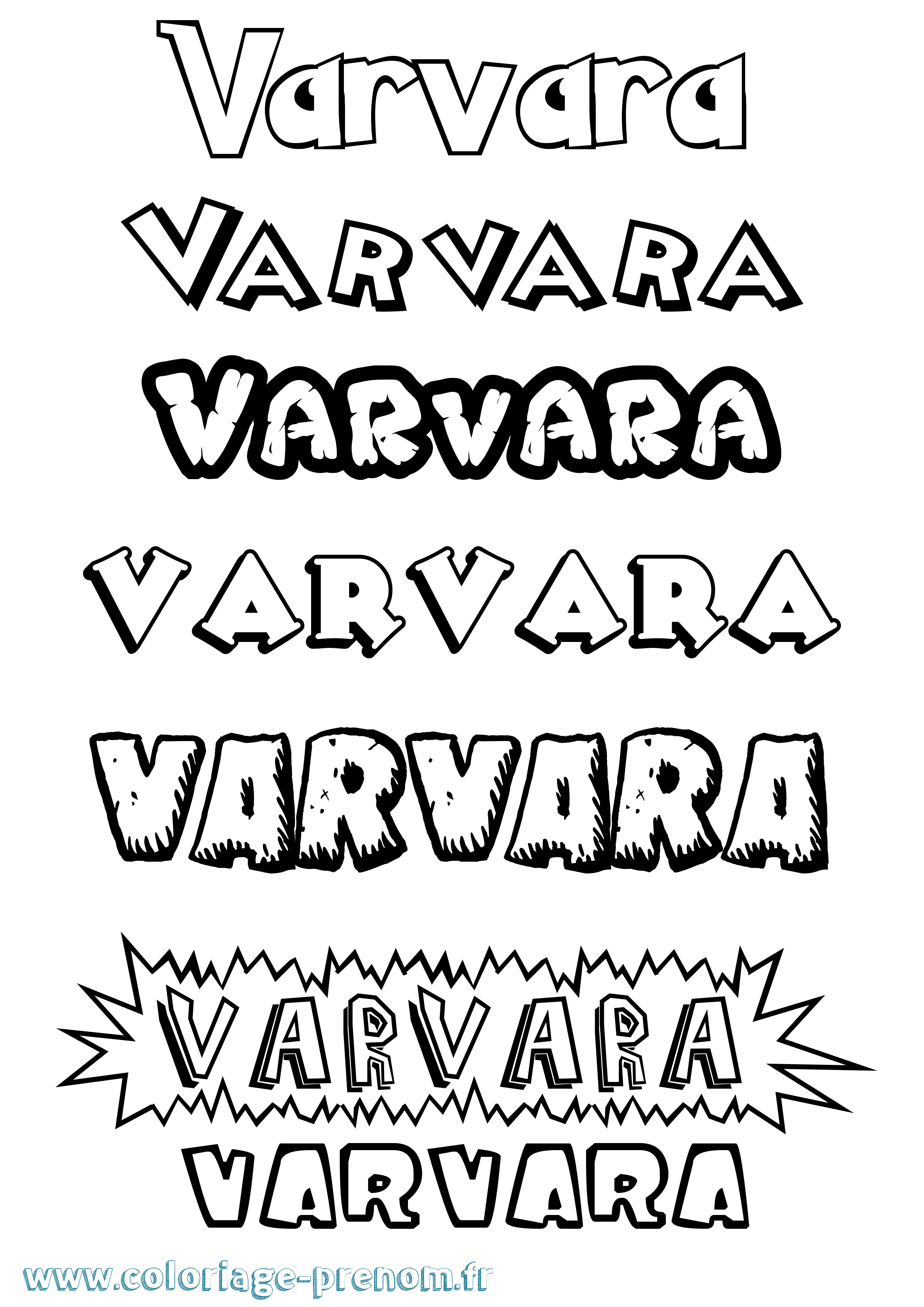 Coloriage Varvara Dessin Animé Coloriage prénom Varvara Dessin Animé