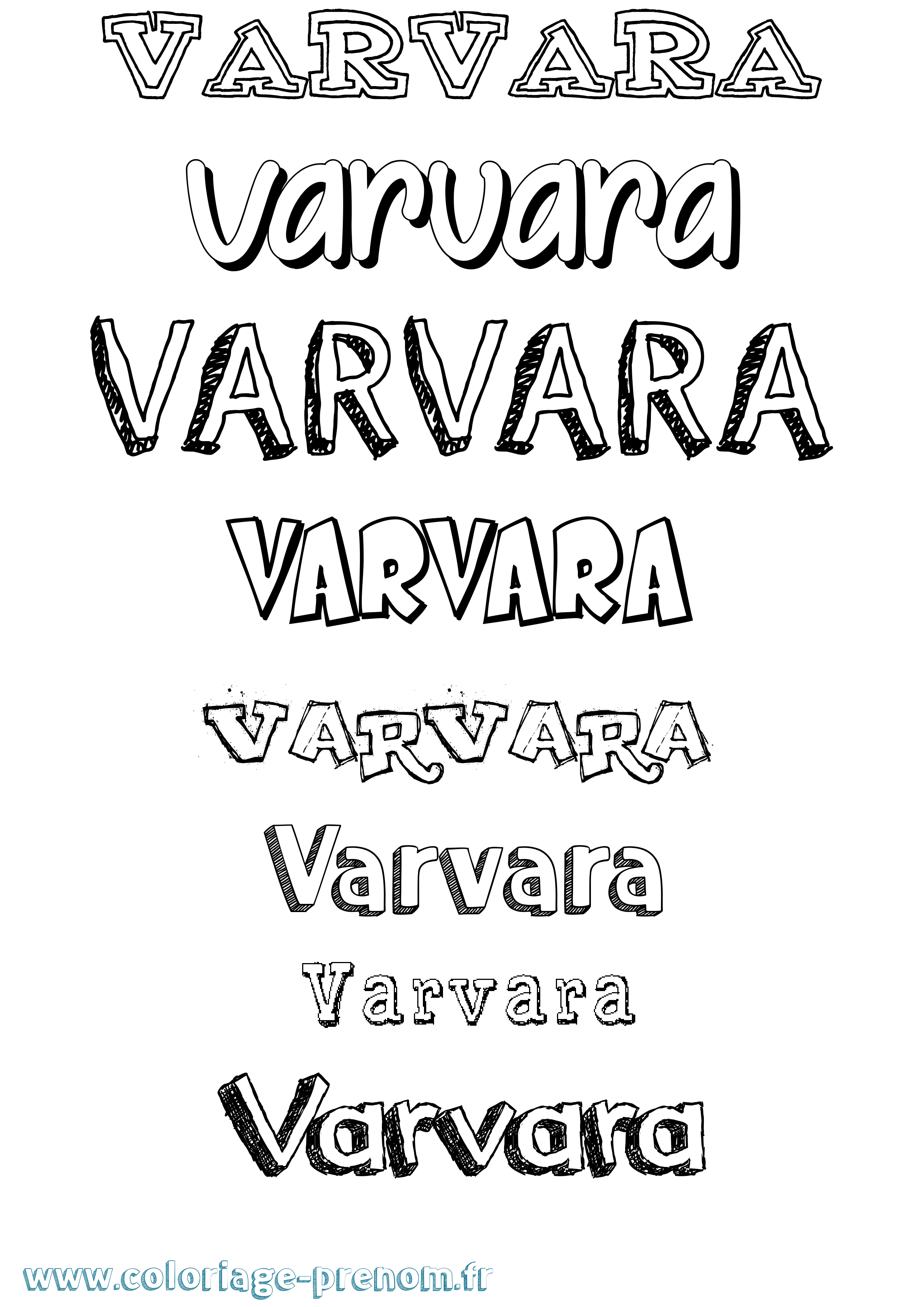 Coloriage prénom Varvara Dessiné