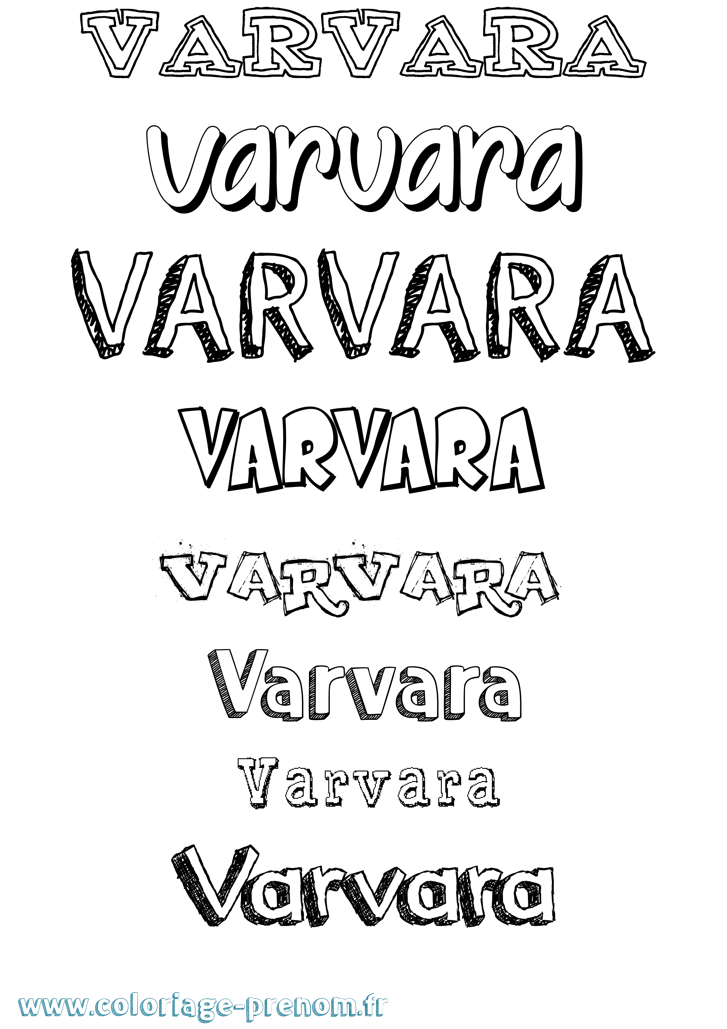 Coloriage Varvara Dessiné Coloriage prénom Varvara Dessiné