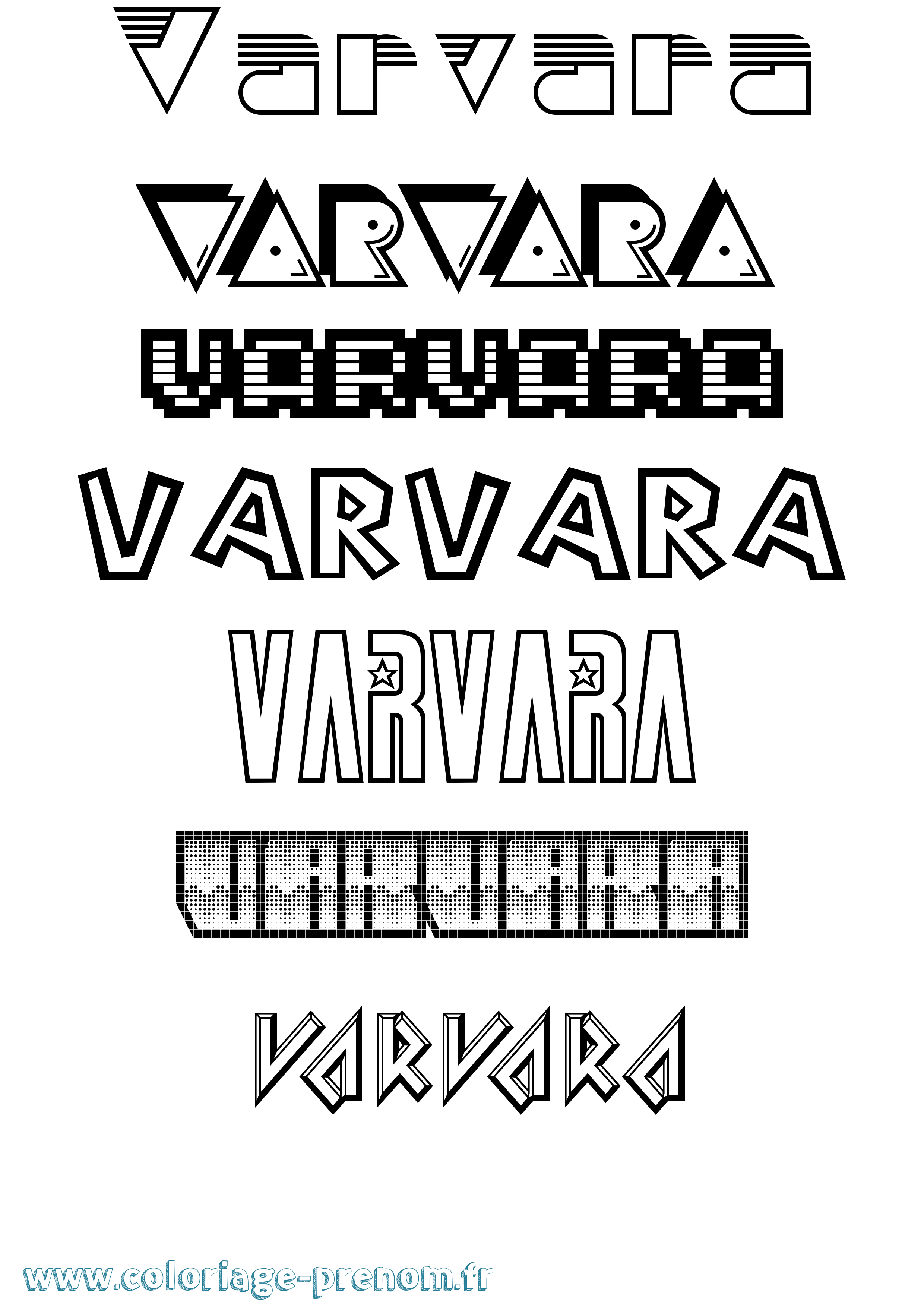 Coloriage prénom Varvara Jeux Vidéos