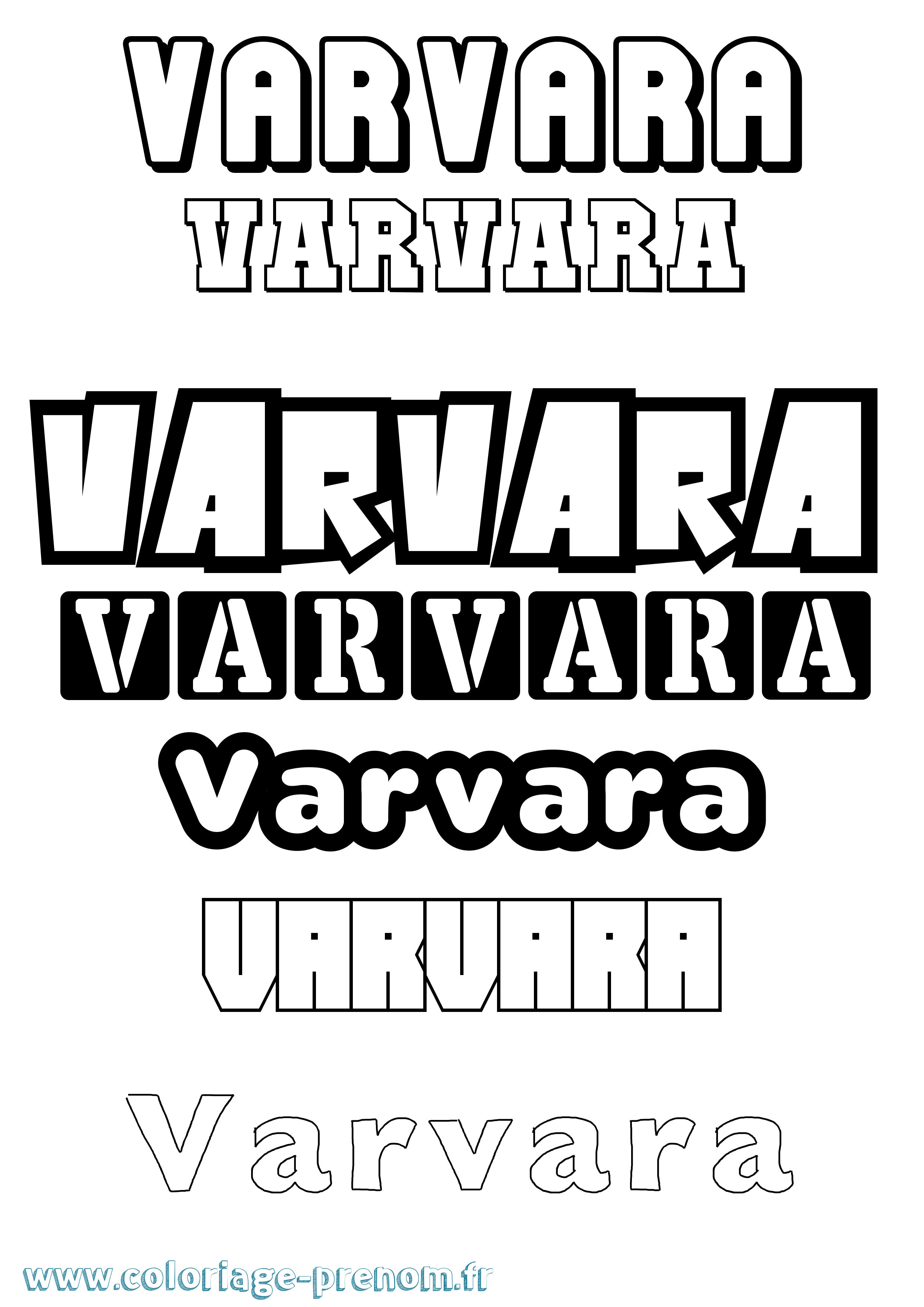 Coloriage Varvara Simple Coloriage prénom Varvara Simple