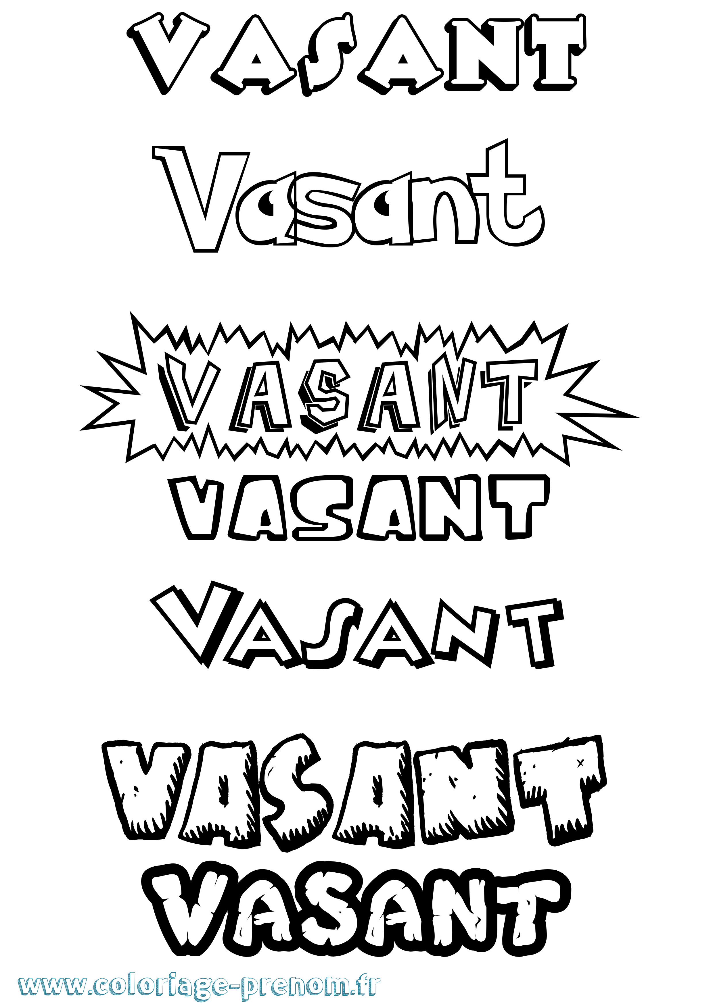 Coloriage Vasant Dessin Animé Coloriage prénom Vasant Dessin Animé