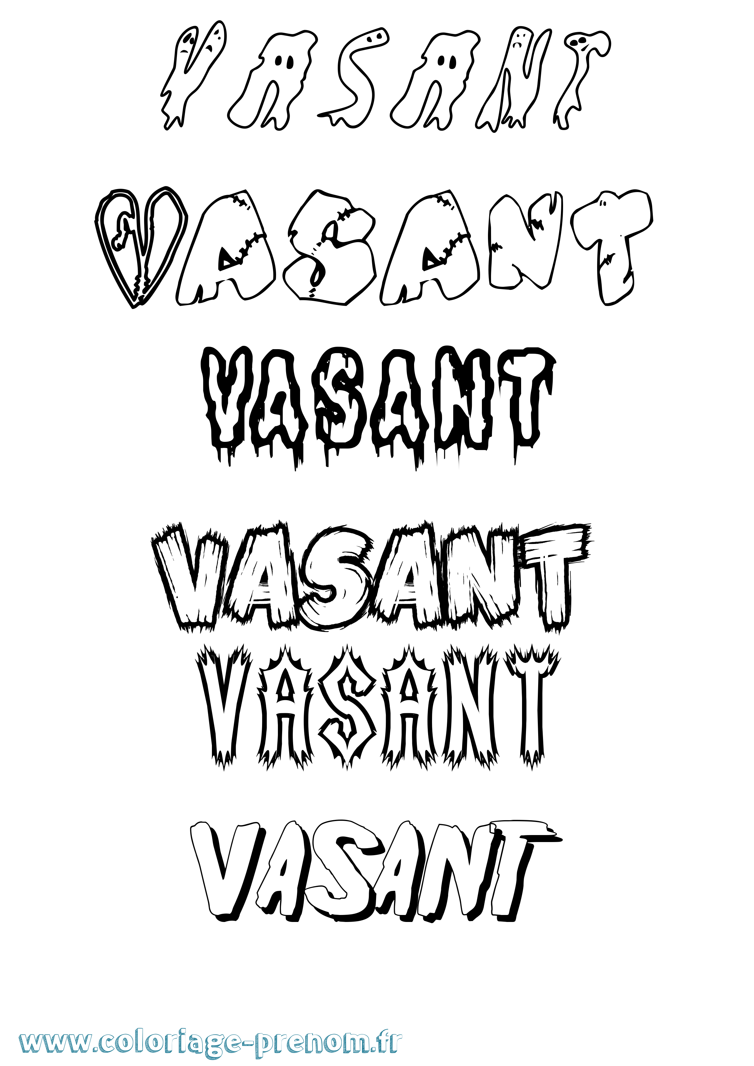 Coloriage Vasant Frisson Coloriage prénom Vasant Frisson