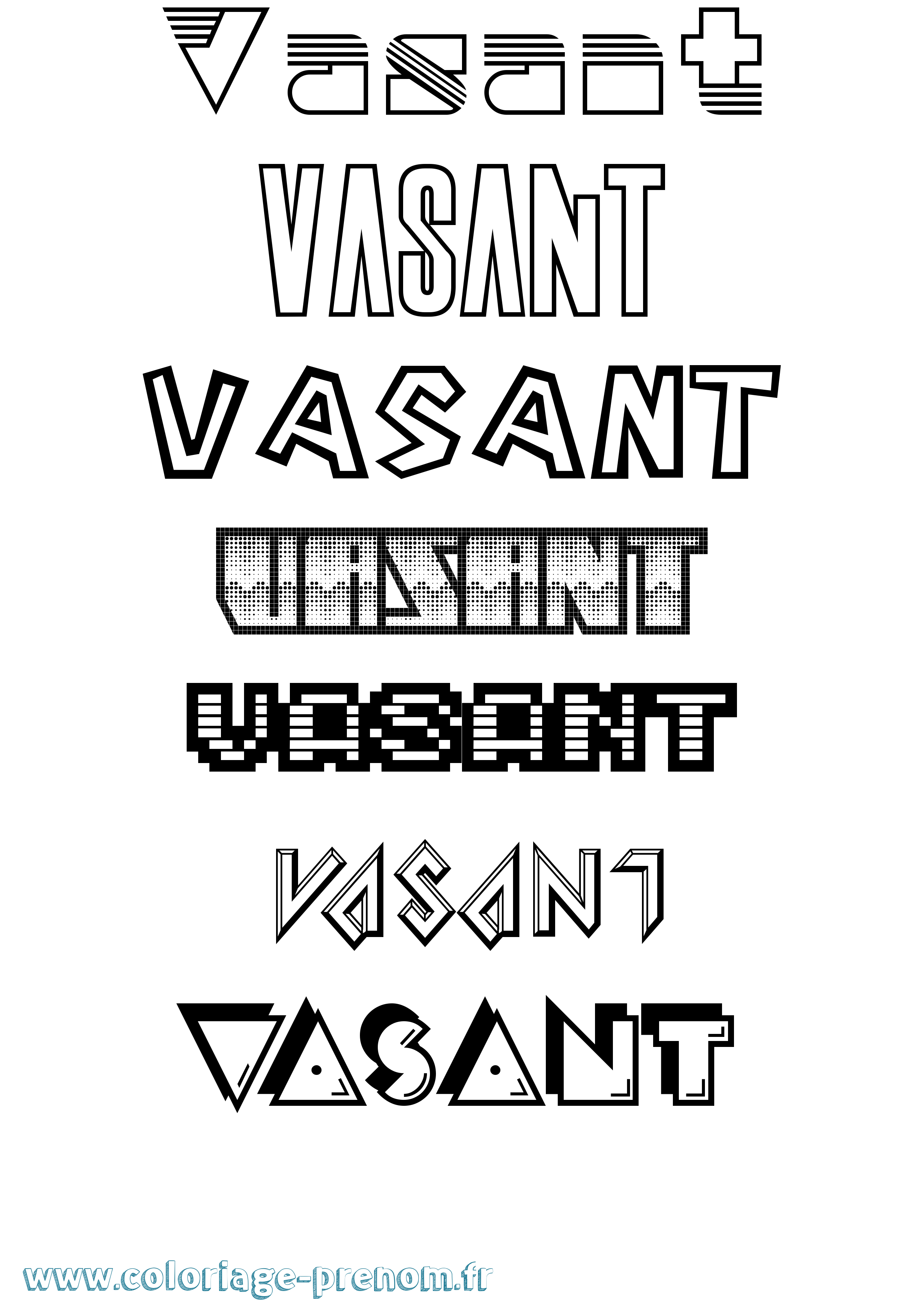 Coloriage Vasant Jeux Vidéos Coloriage prénom Vasant Jeux Vidéos