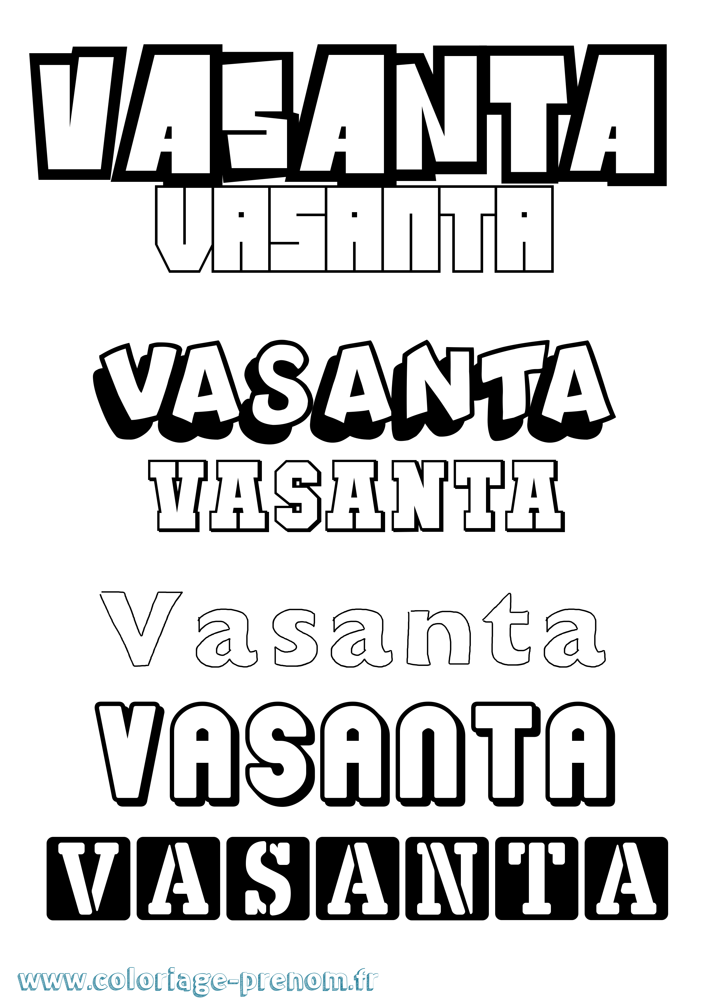 Coloriage prénom Vasanta Simple