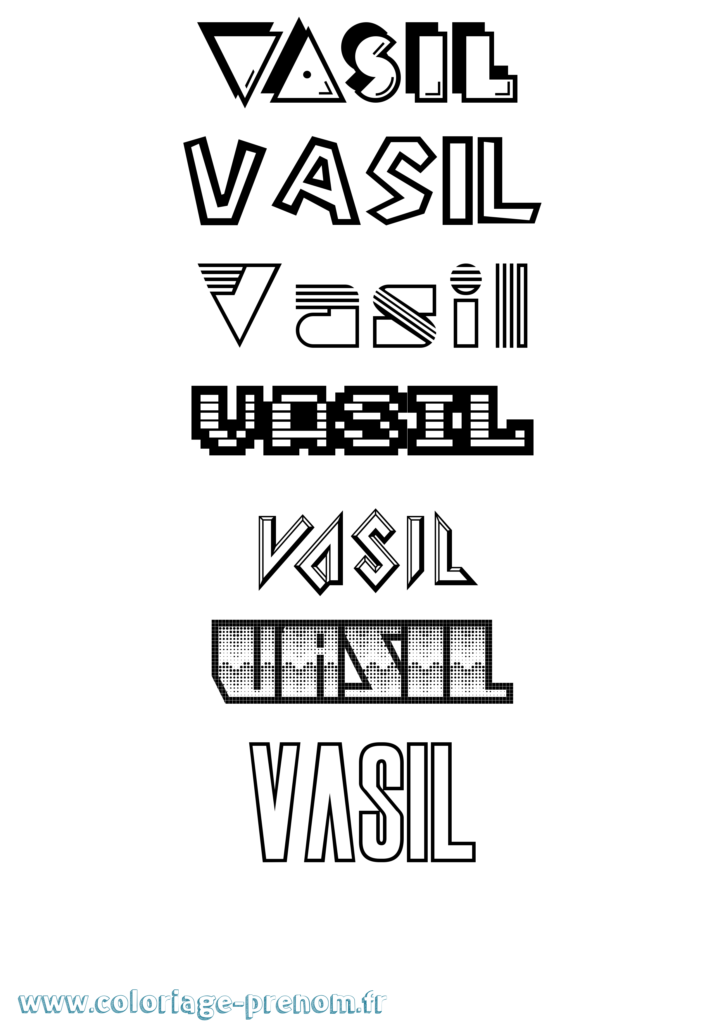 Coloriage prénom Vasil Jeux Vidéos