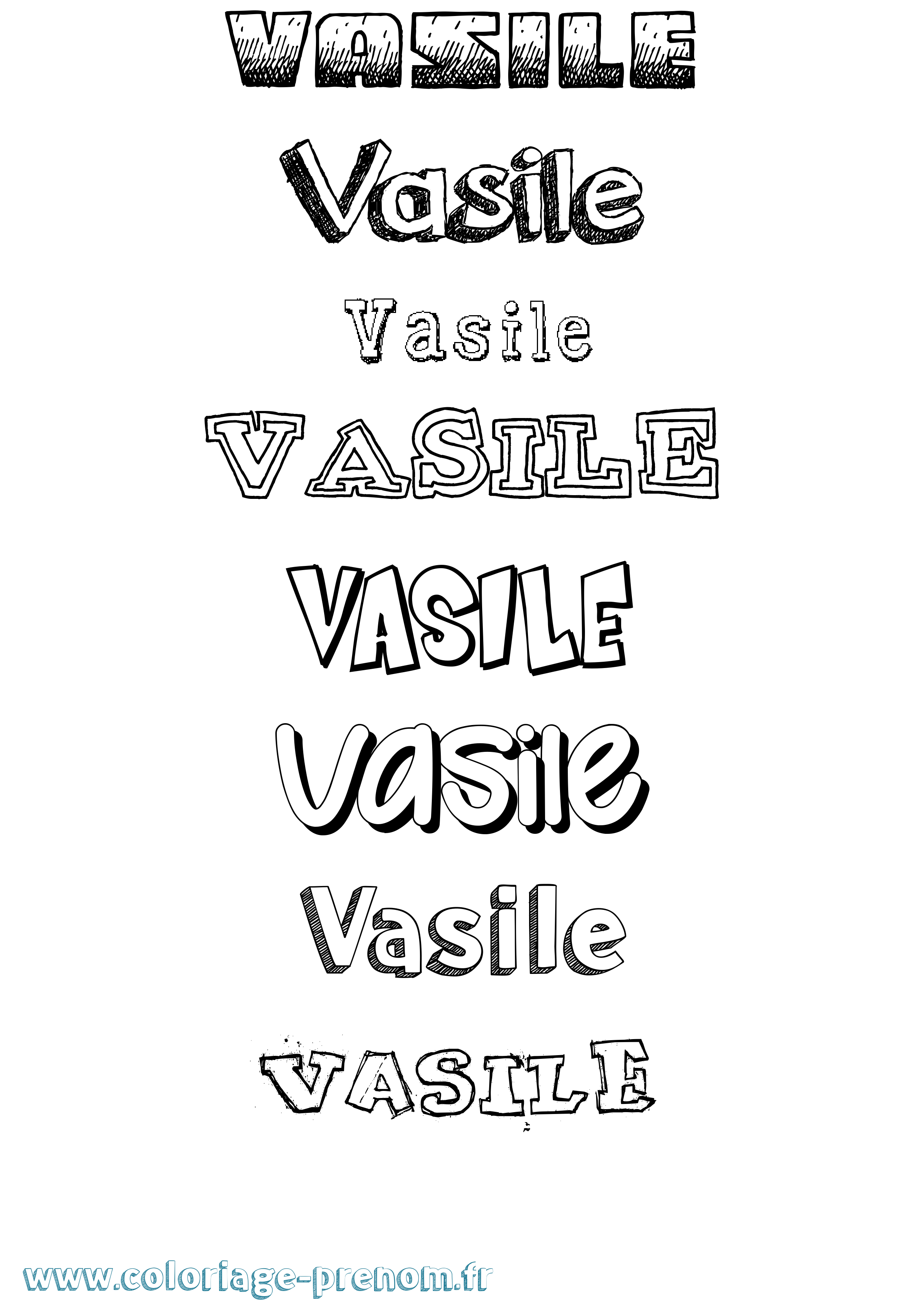 Coloriage Vasile Dessiné Coloriage prénom Vasile Dessiné