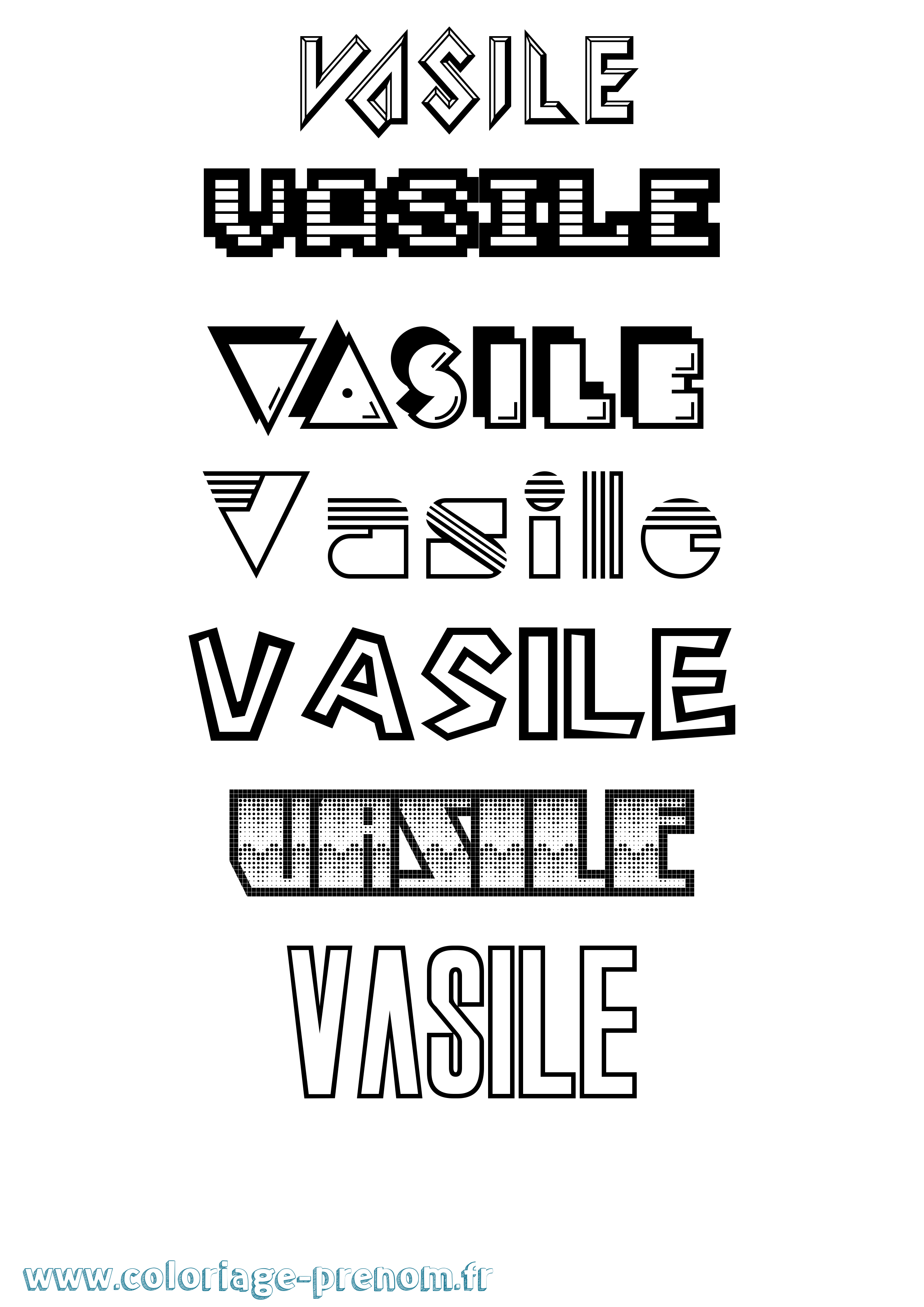 Coloriage Vasile Jeux Vidéos Coloriage prénom Vasile Jeux Vidéos